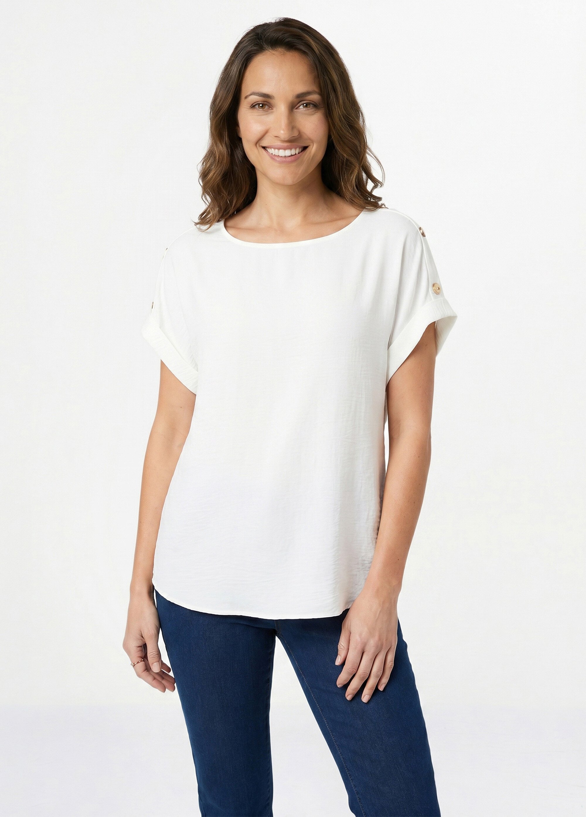 Tunique longue gaufrée ample Femme Beige CALMETTE FA1