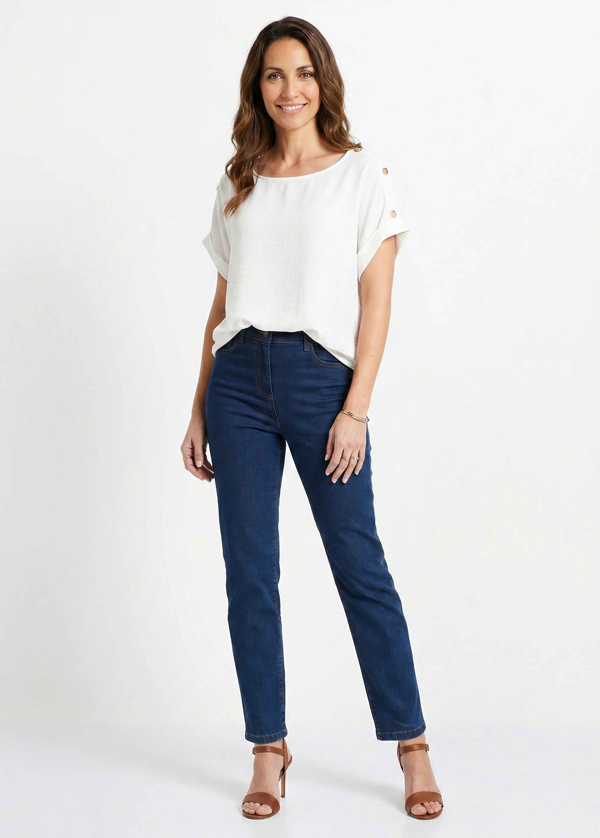 Tunique longue gaufrée ample Femme Beige CALMETTE SI1