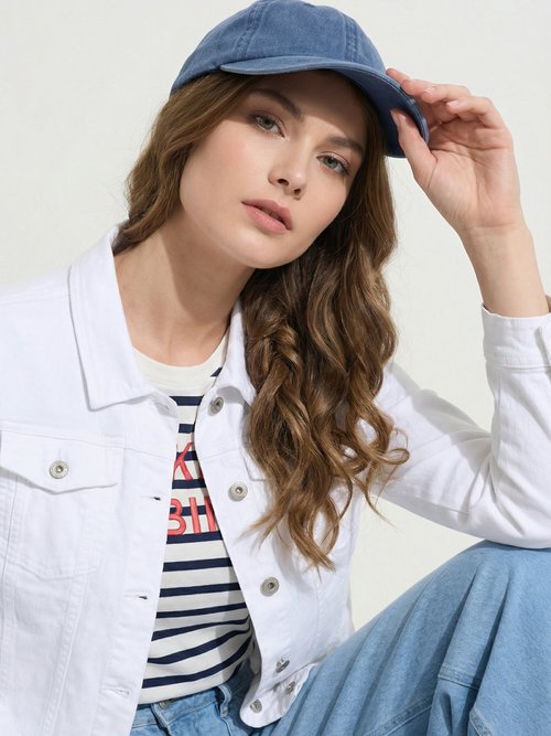Casquette look denim en toile Femme Bleu UNITY MV1