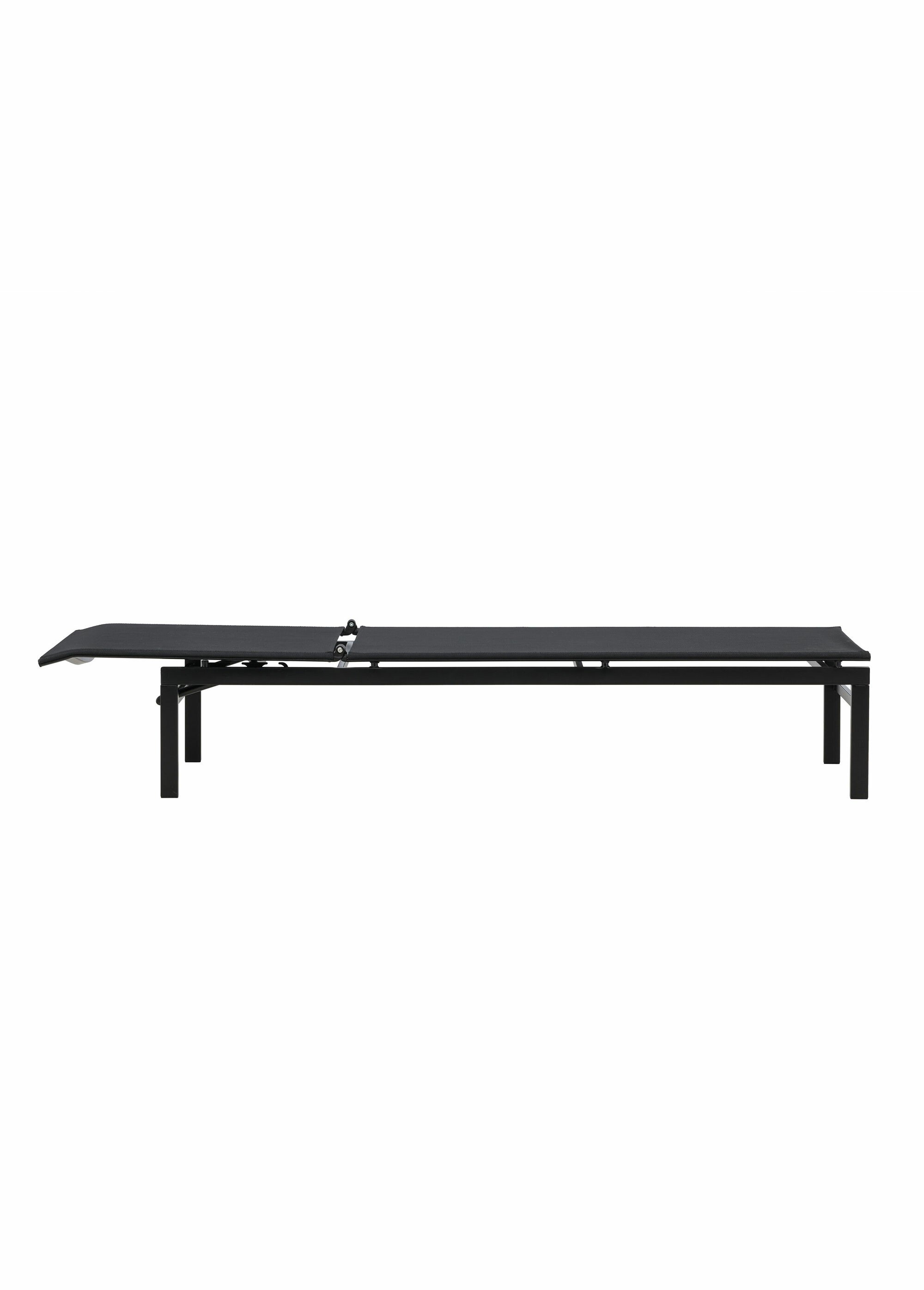 Chaise longue en acier et résine tressée NOIR VEN-9804-100 DE1