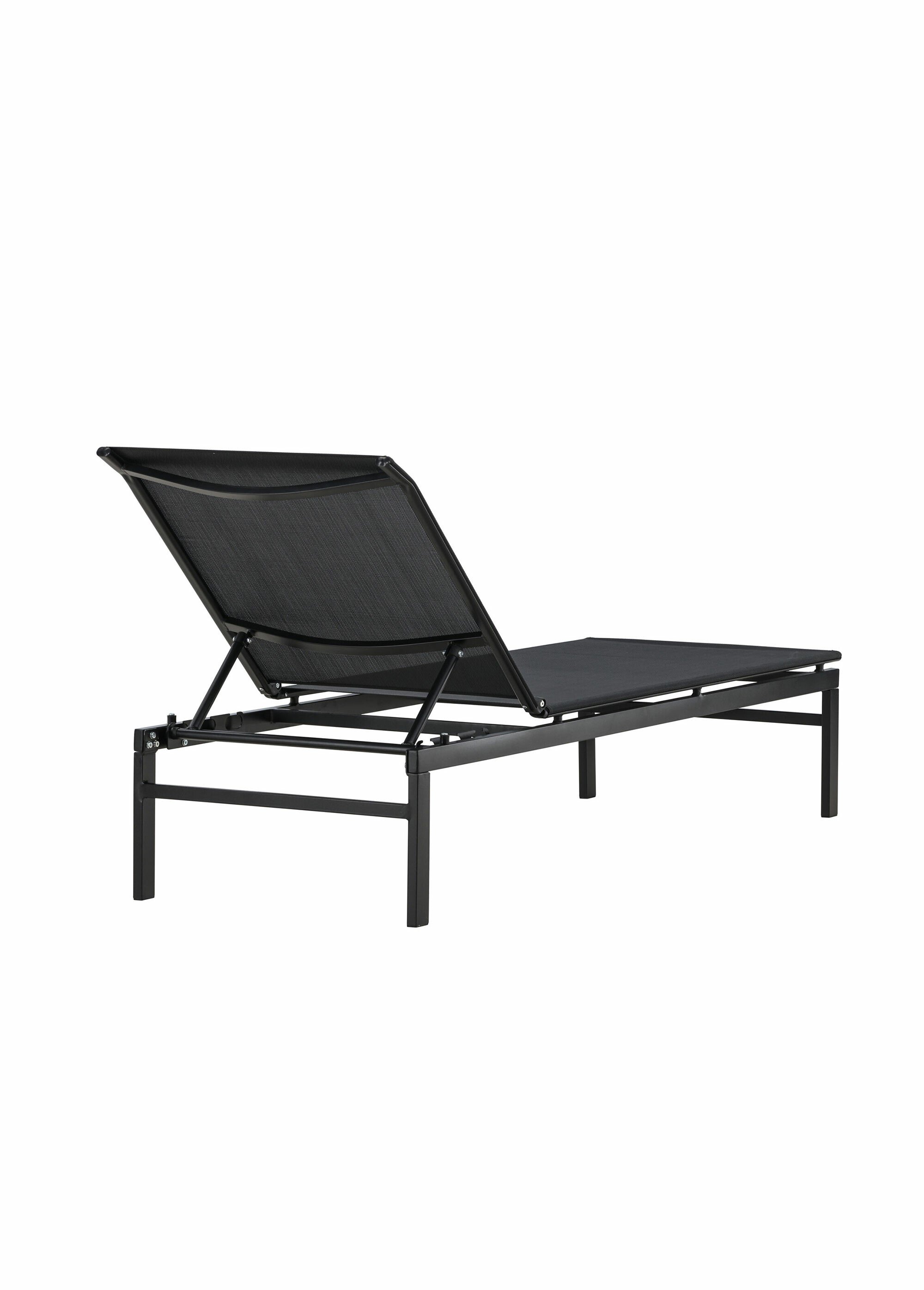 Chaise longue en acier et résine tressée NOIR VEN-9804-100 DO1