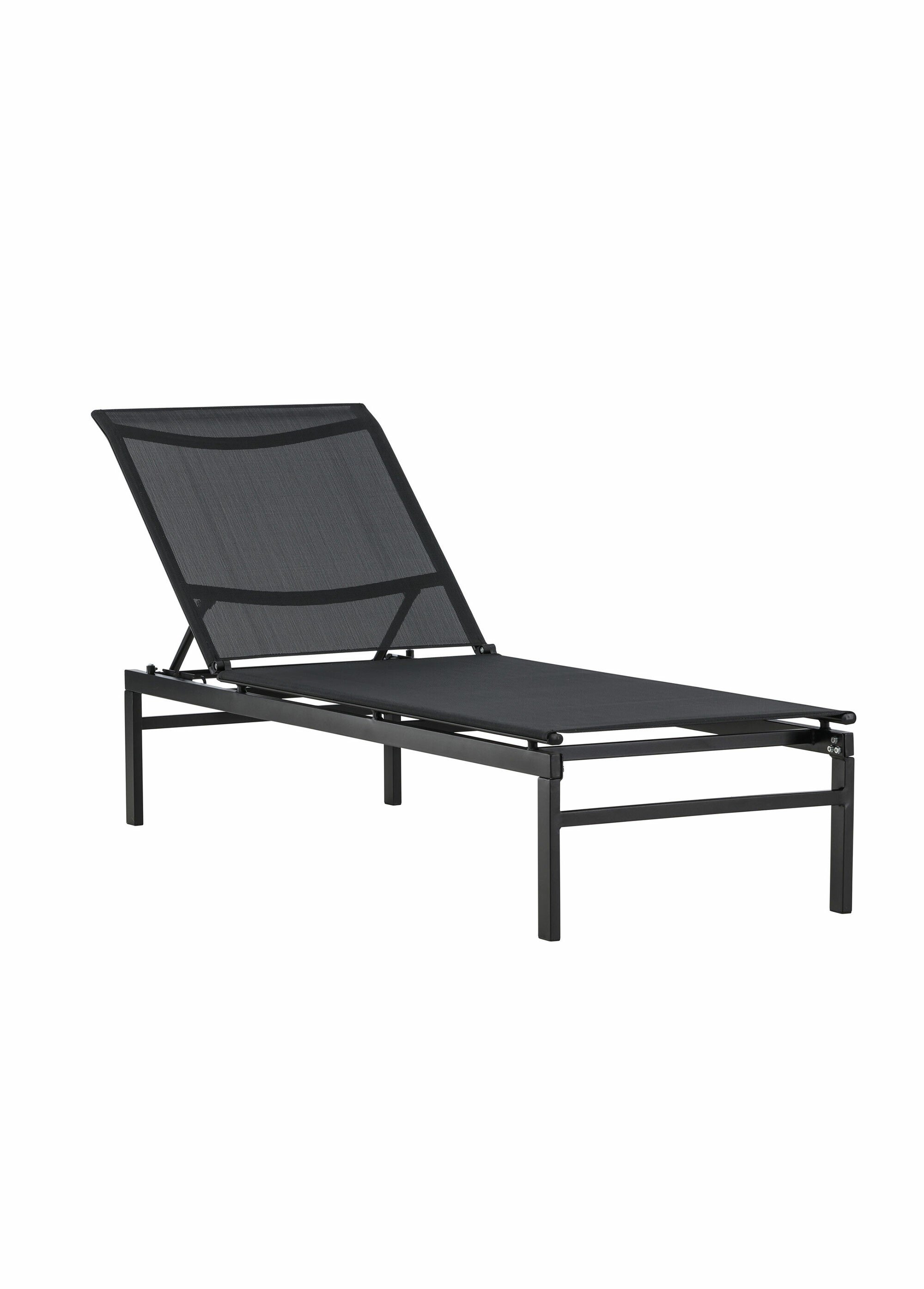 Chaise longue en acier et résine tressée