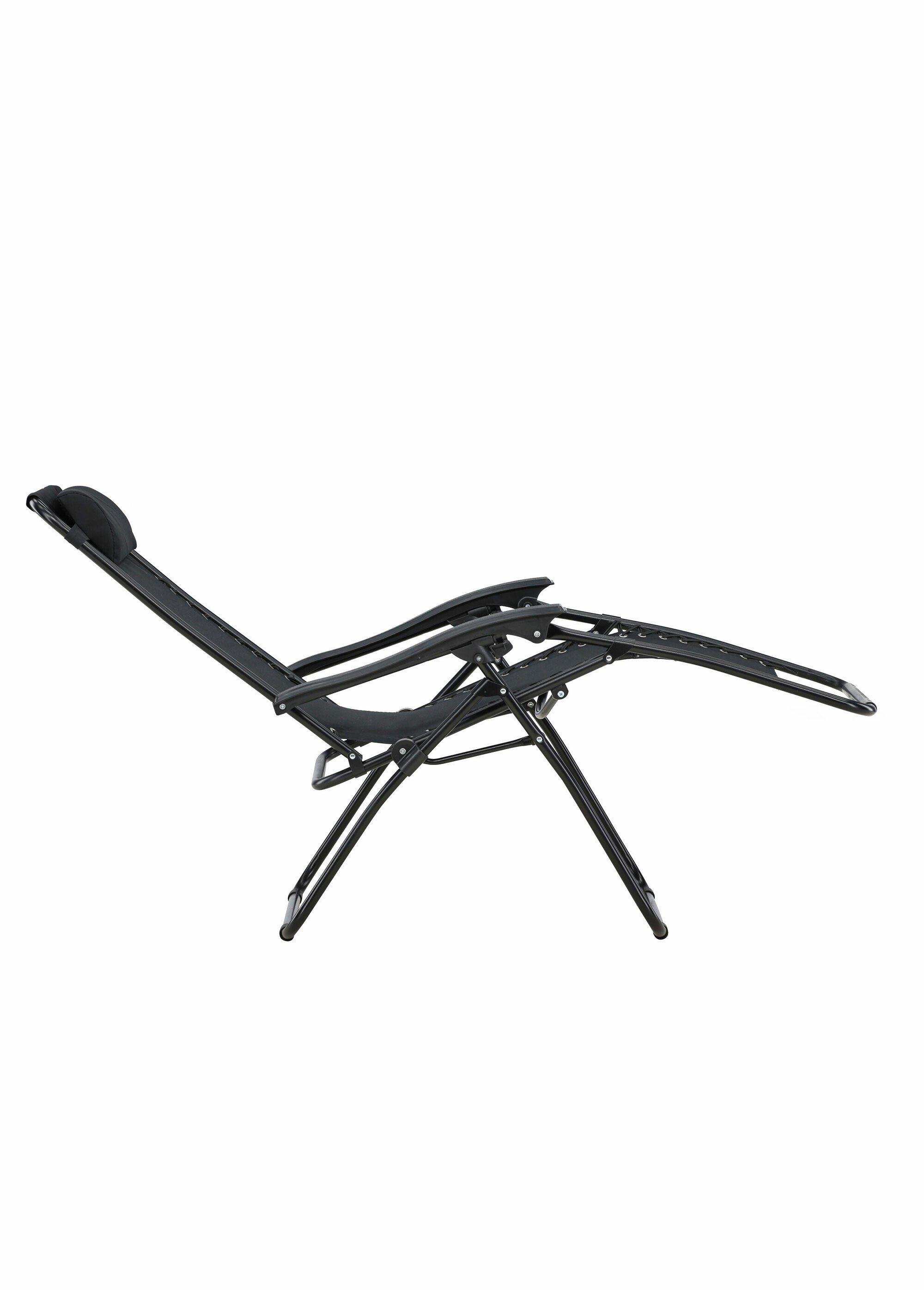 Chaise longue réglable acier + têtière NOIR VEN-9811-100 DE1