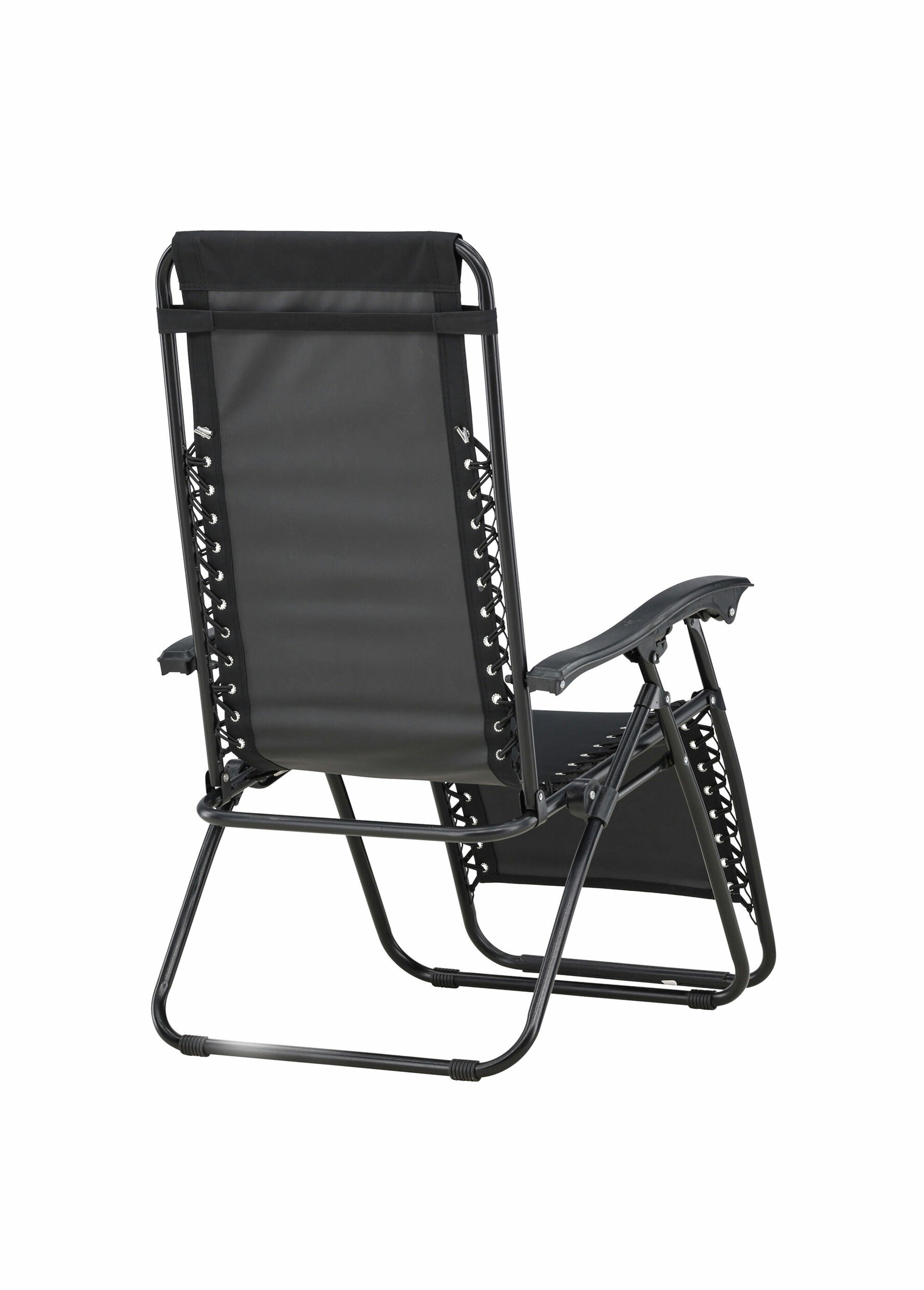 Chaise longue réglable acier + têtière NOIR VEN-9811-100 DO1