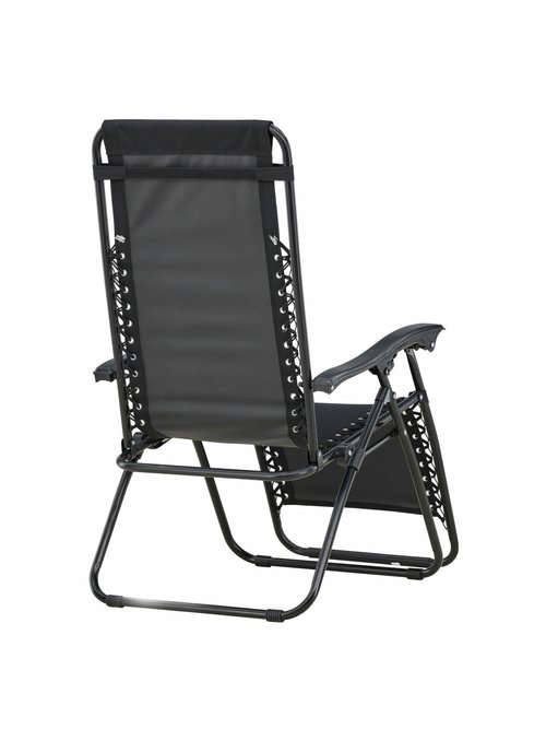 Chaise longue réglable acier + têtière NOIR VEN-9811-100 DO1