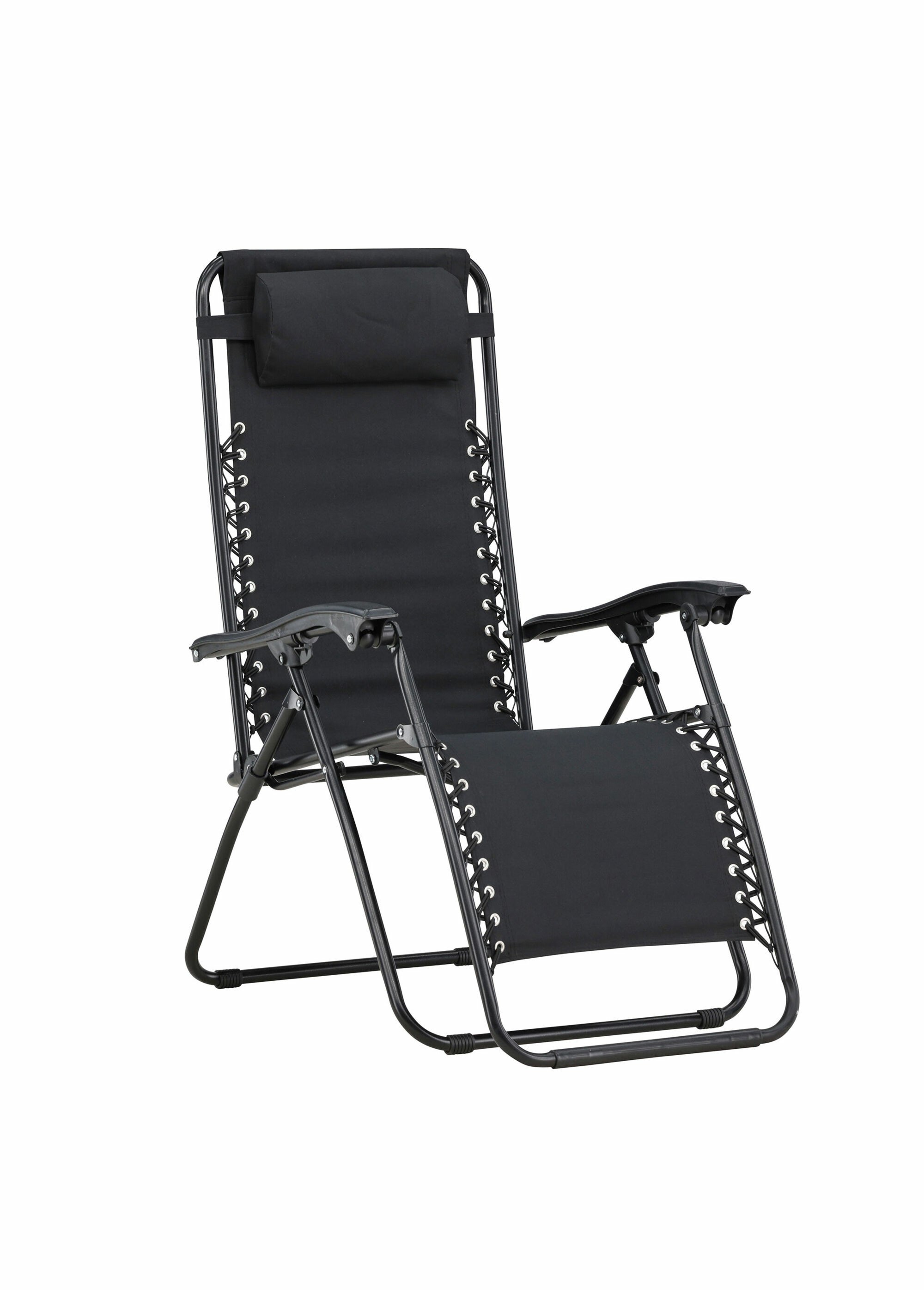 Chaise longue réglable acier + têtière NOIR VEN-9811-100 FA1