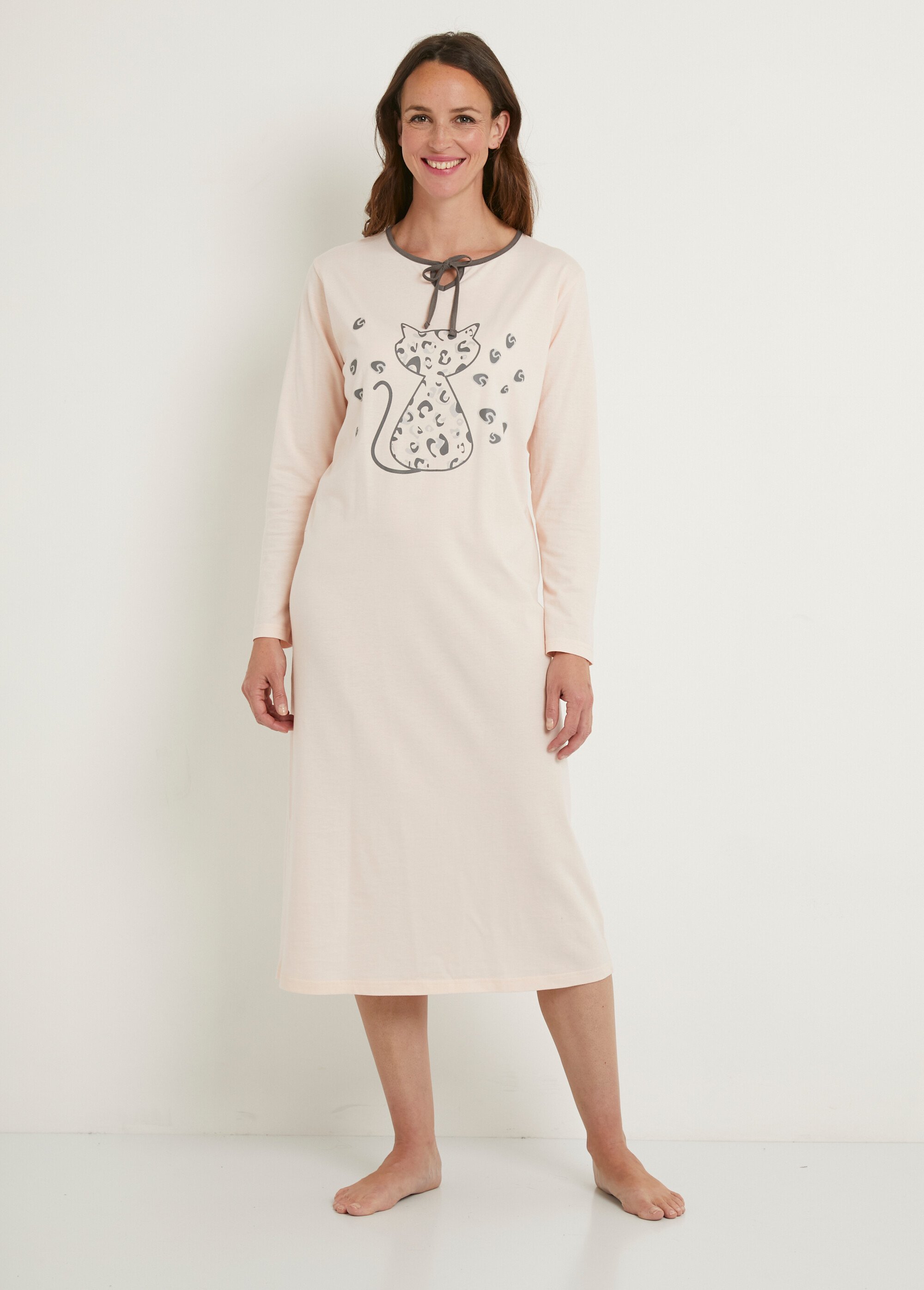 Chemise de nuit manches longues coton - lot de 2 Femme Rose SACOME FA2