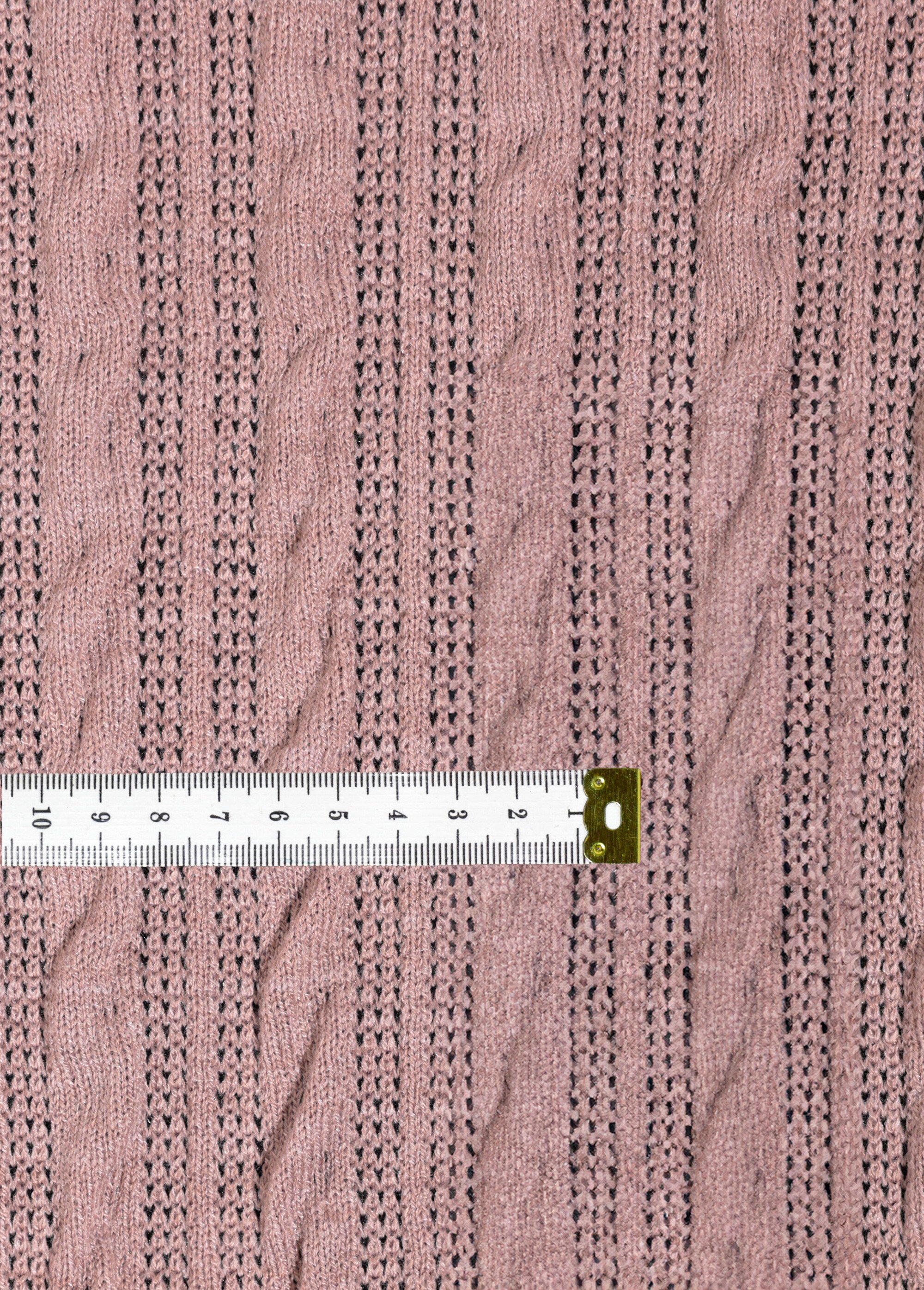 Coupon tissu jersey gaufré, torsades ROSE COT149629 DE1
