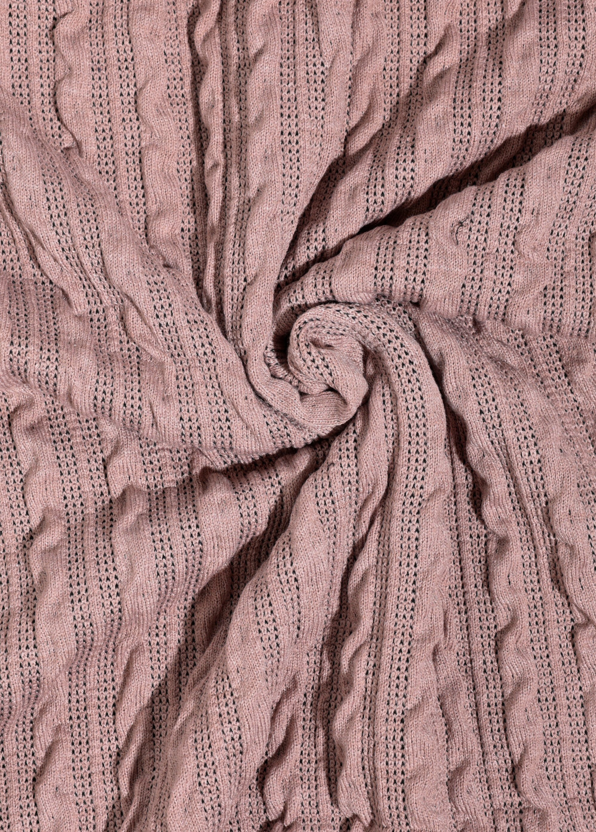 Coupon tissu jersey gaufré, torsades ROSE COT149629 FA1