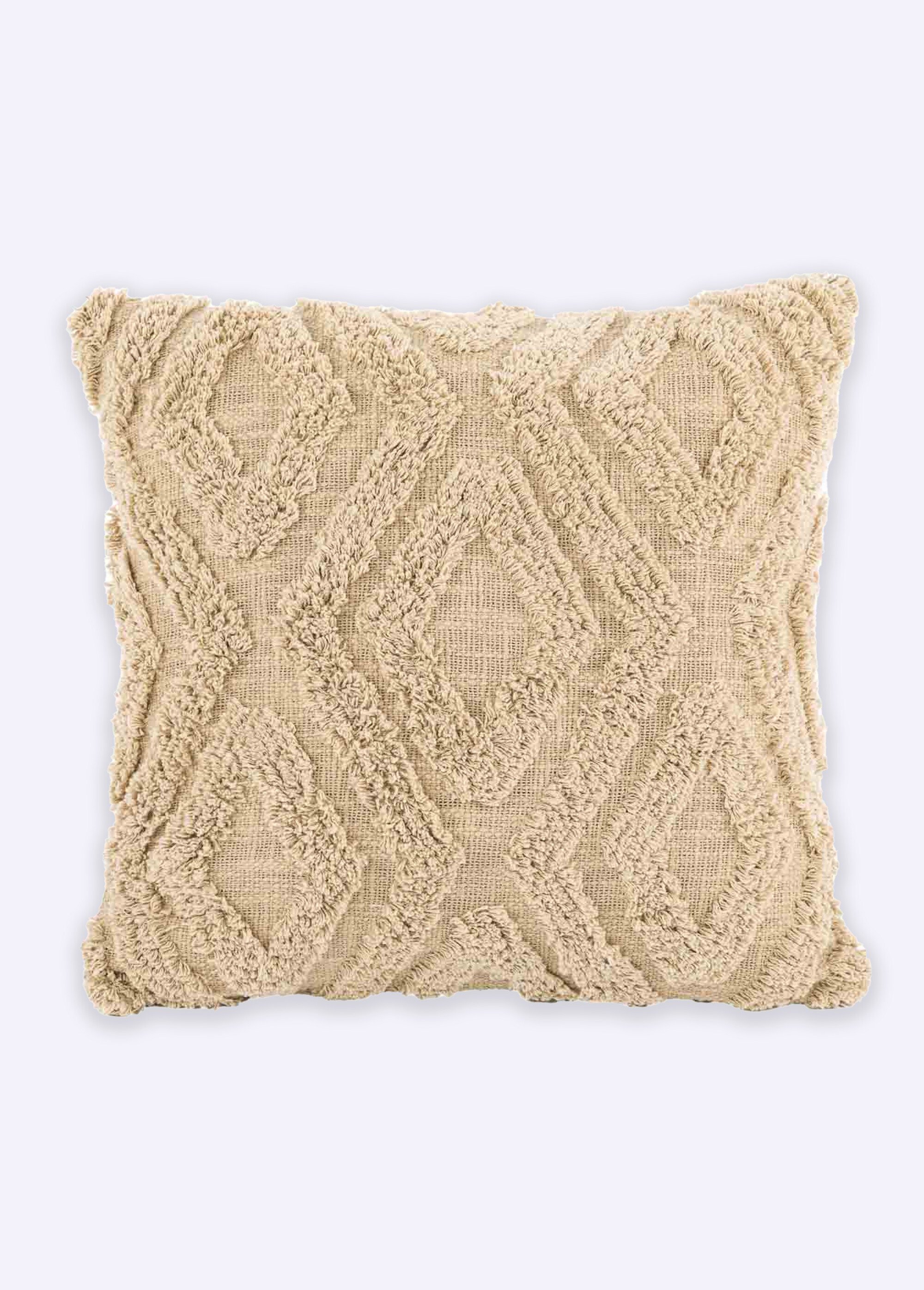 Coussin déco, motif carré losanges Beige TIS-SAHARA1 FA1