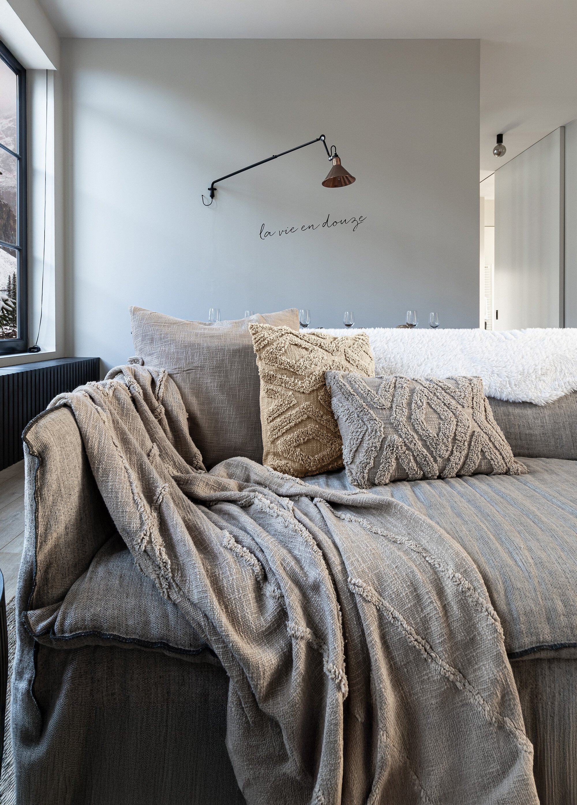 Coussin déco, motif carré losanges Beige TIS-SAHARA1 SI1