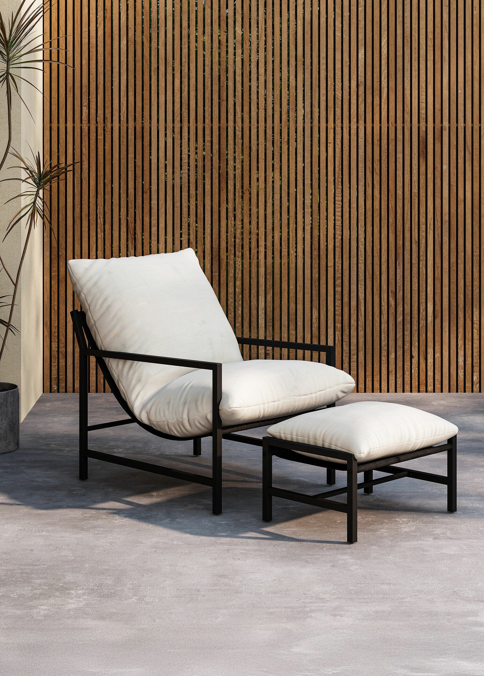 Fauteuil détente confort + Repose pieds NOIR VEN-9801-000 SI1