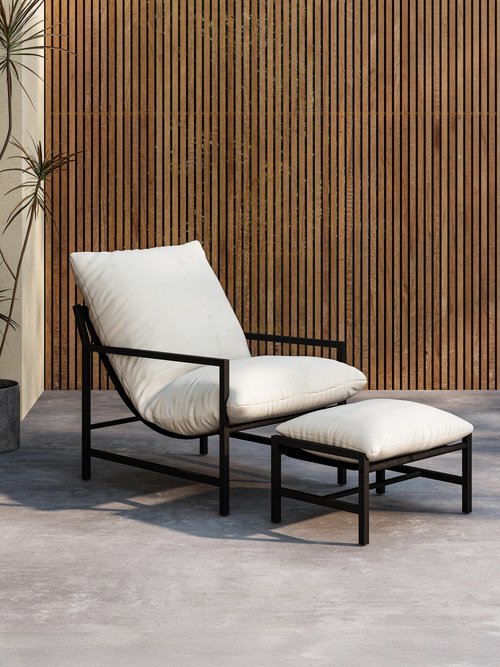 Fauteuil détente confort + Repose pieds NOIR VEN-9801-000 SI1