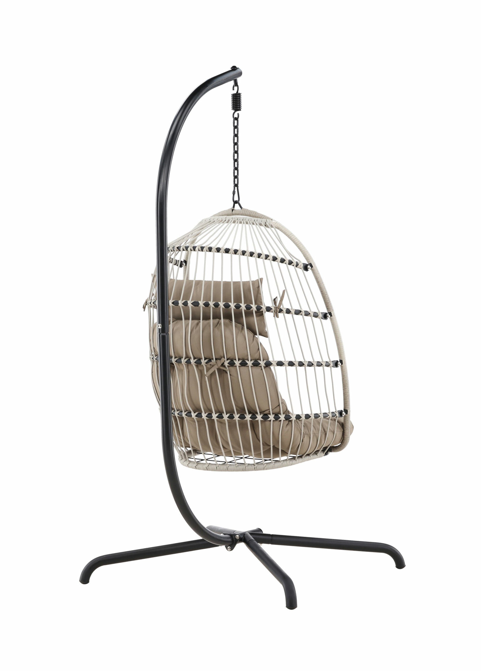 Fauteuil suspendu et coussin + Structure GRIS VEN-9799-100 DO1