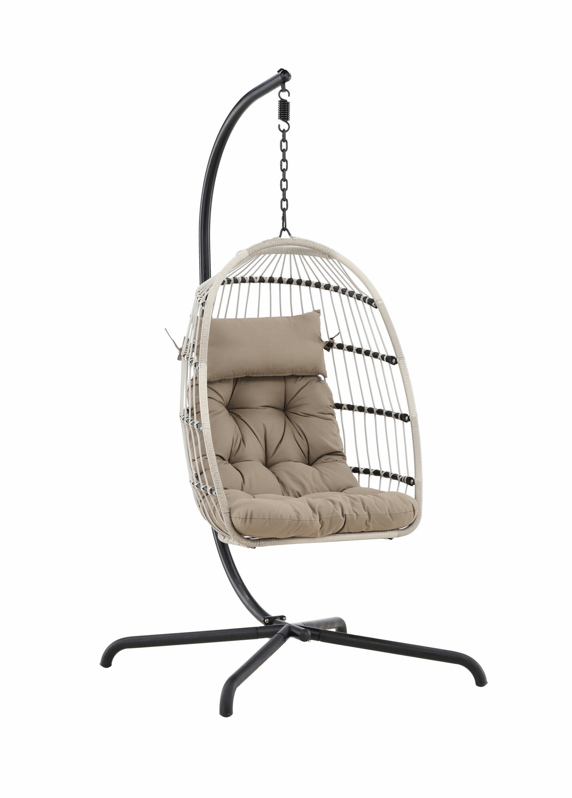 Fauteuil suspendu et coussin + Structure GRIS VEN-9799-100 FA1