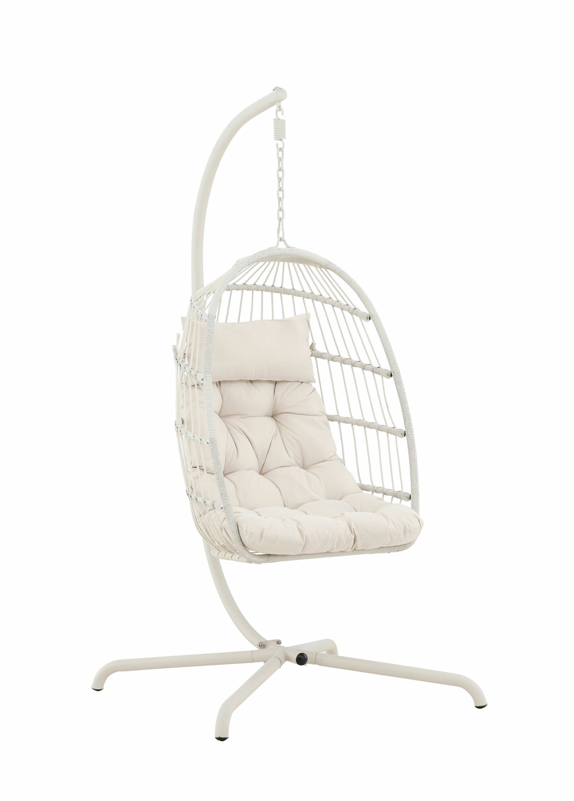 Fauteuil suspendu et coussin + Structure BEIGE VEN-9799-100 FA1