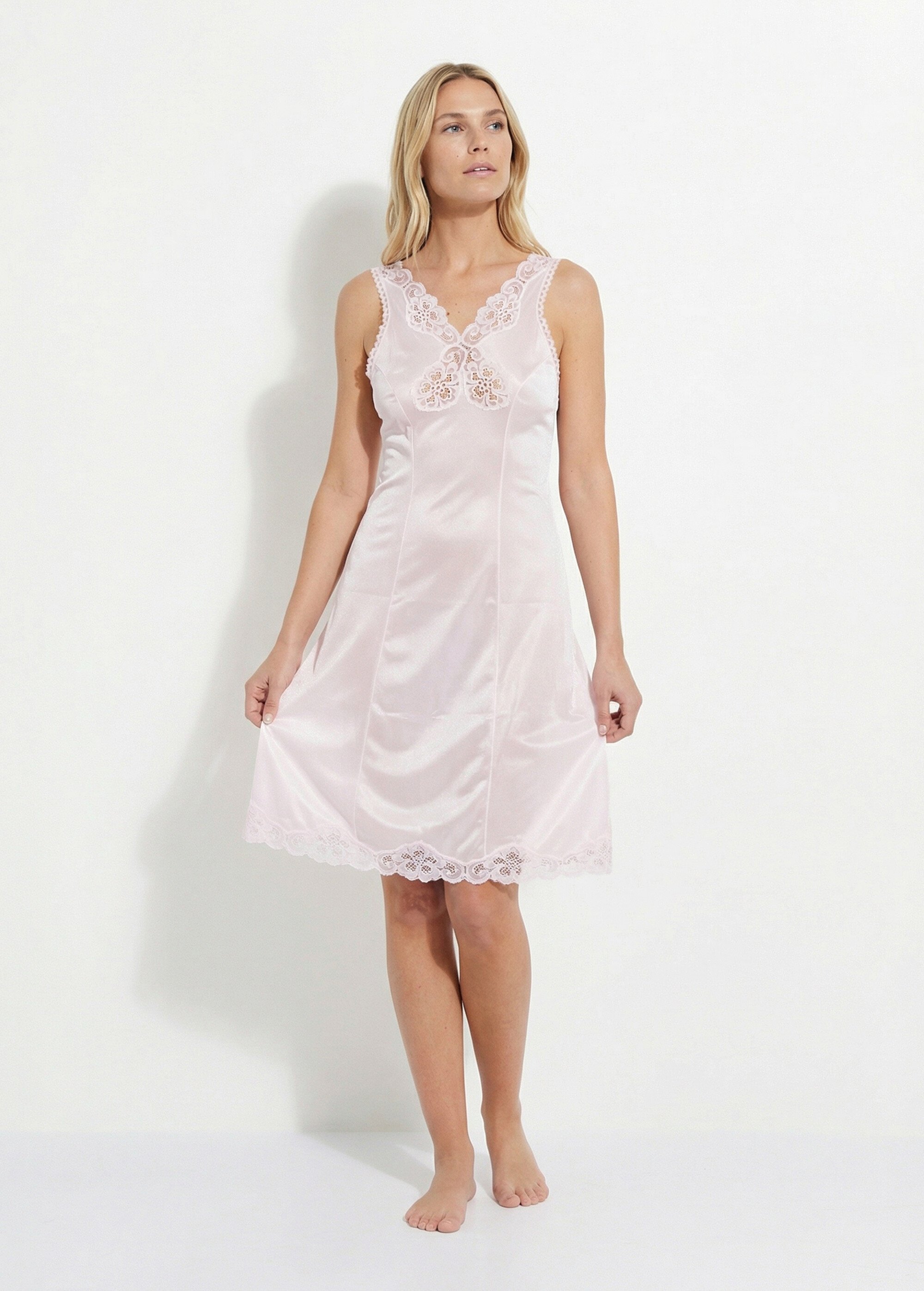 Fond de robe maille satinée 100 cm Femme Rose SMART MV1