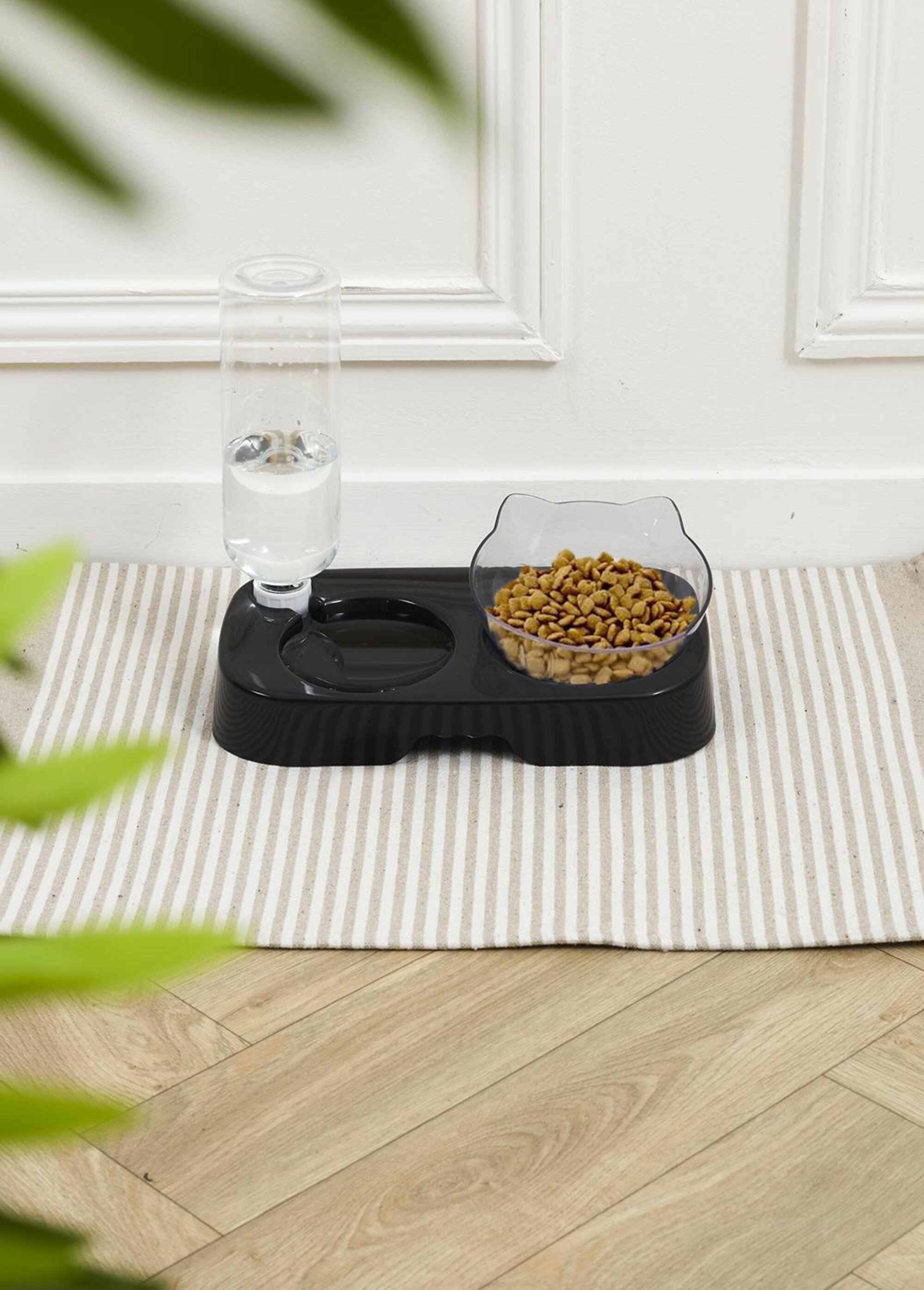 Gamelle distributrice eau et croquettes NOIR CMP-AN5250 SI1