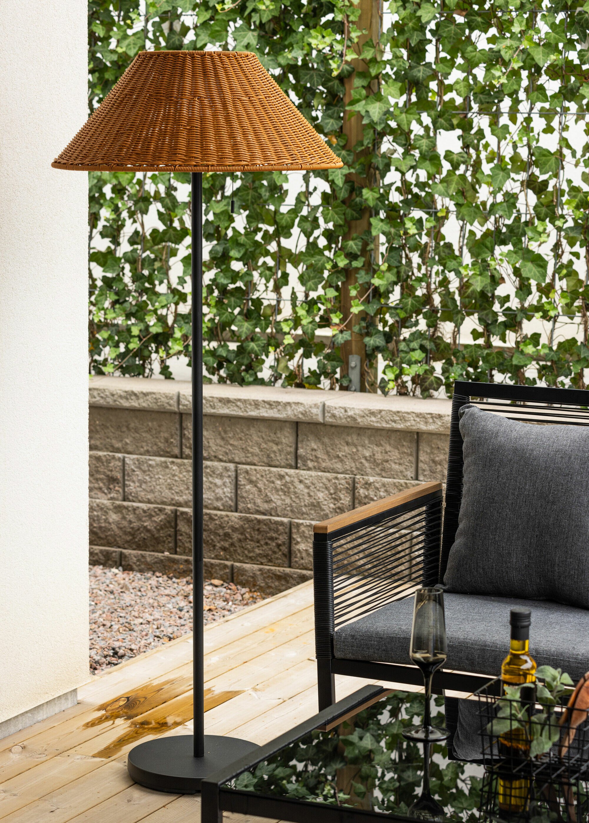 Lampadaire solaire acier avec abat jour MARRON VEN-7561-130 SI1