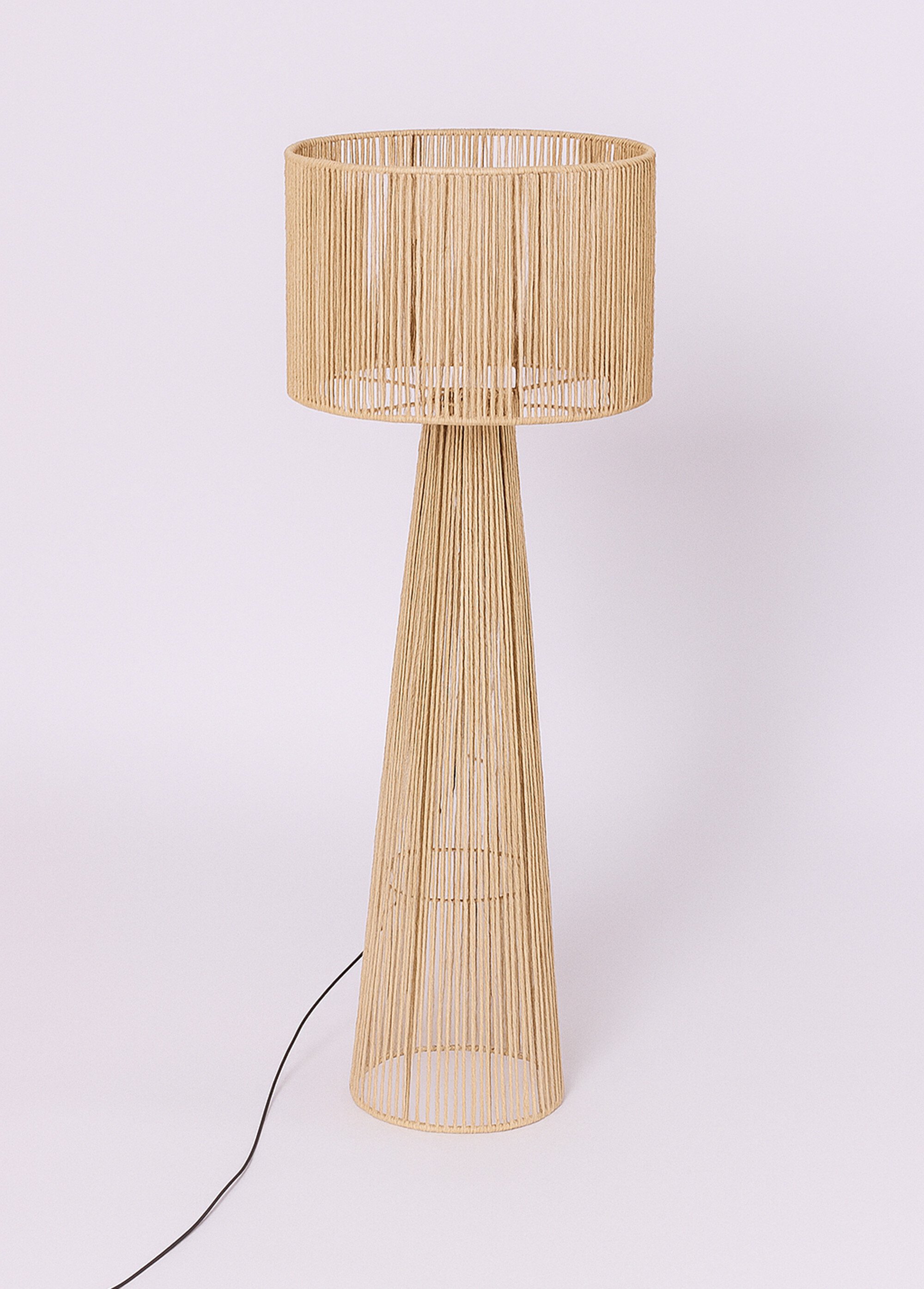 Lampadaire tressé conique, ethnique chic BEIGE JJA-195363 FA1