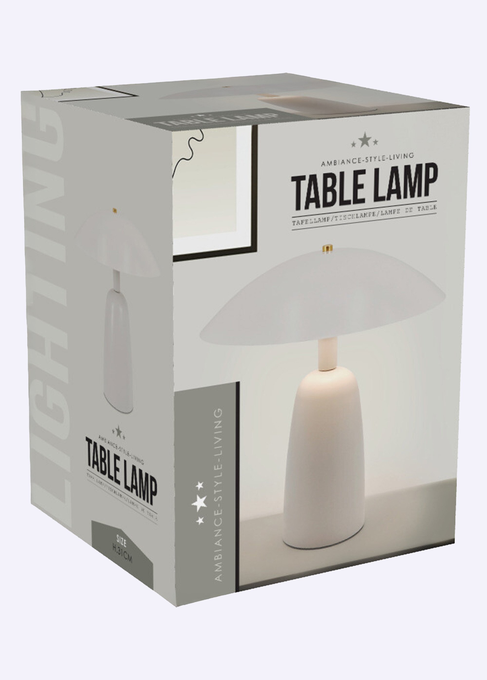 Lampe à poser en métal, style courbes