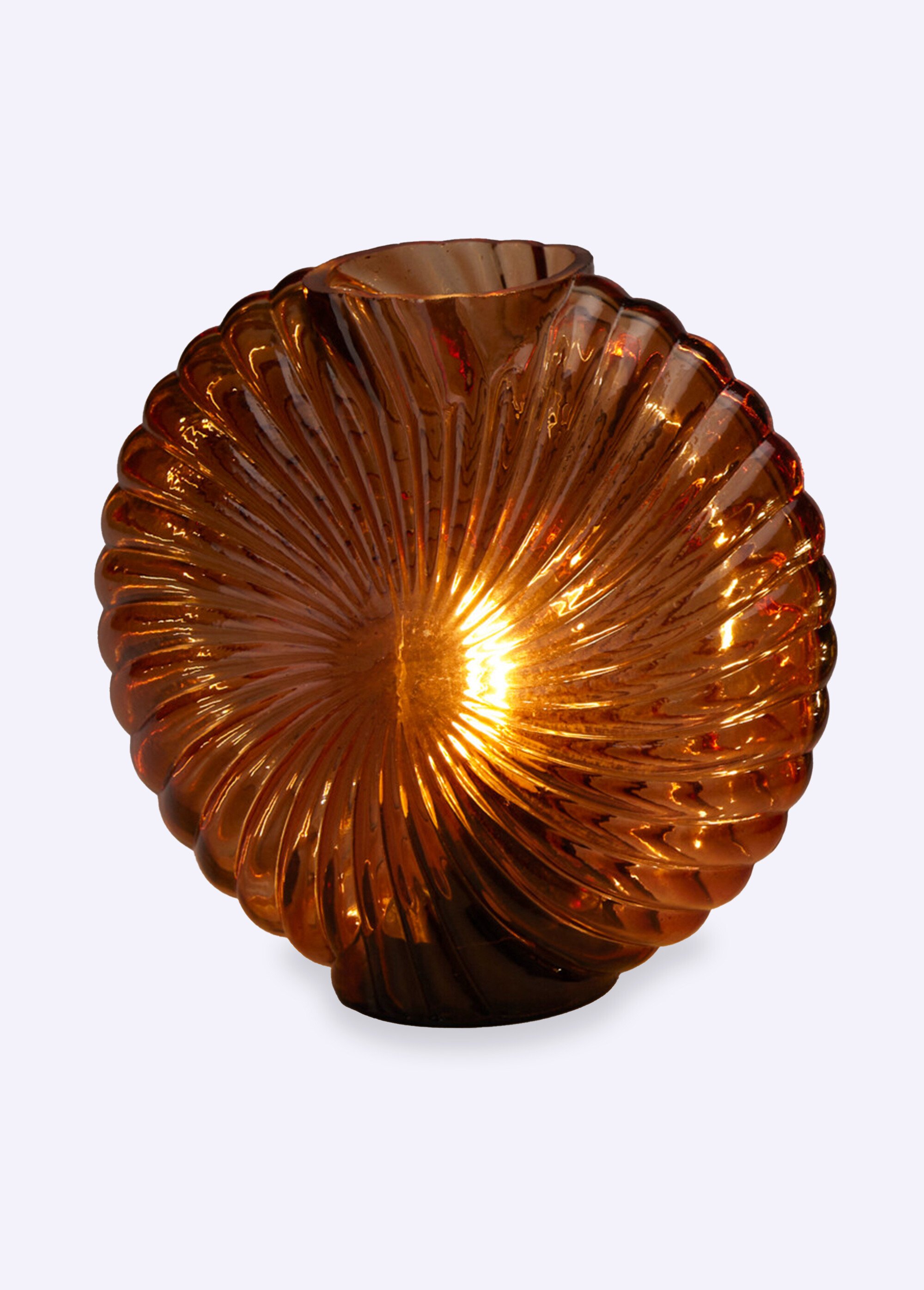 Lampe à poser en verre motif rosace Marron KP-XX8450040 FA1
