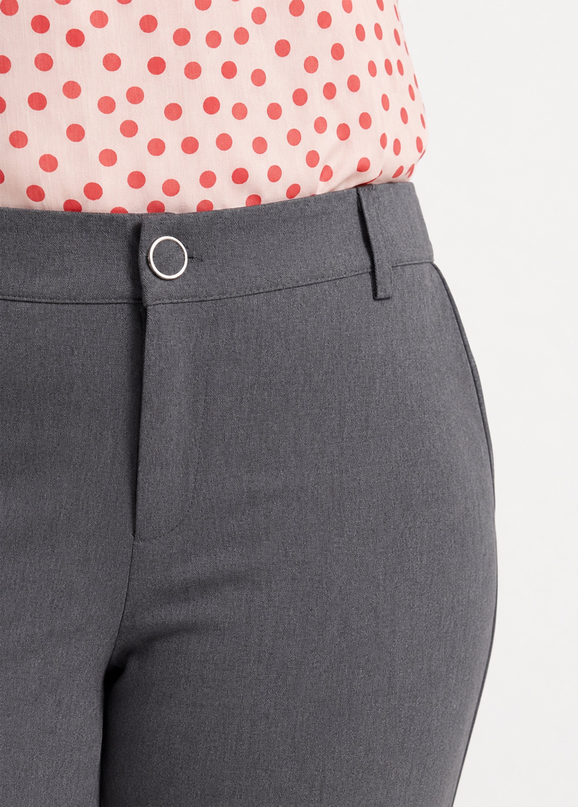 Pantalon large chiné taille élastiquée Femme Grande Taille Gris CHY-AB051-1 DE1