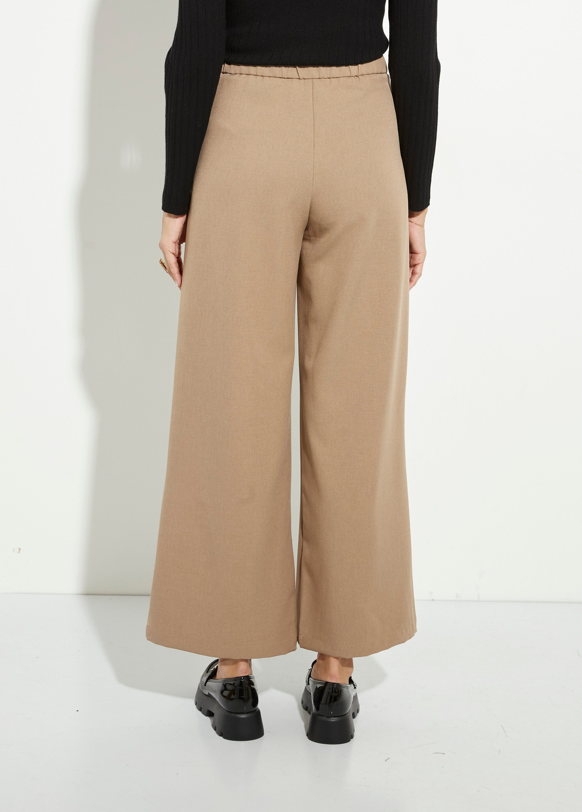Pantalon tailleur fluide élastiqué