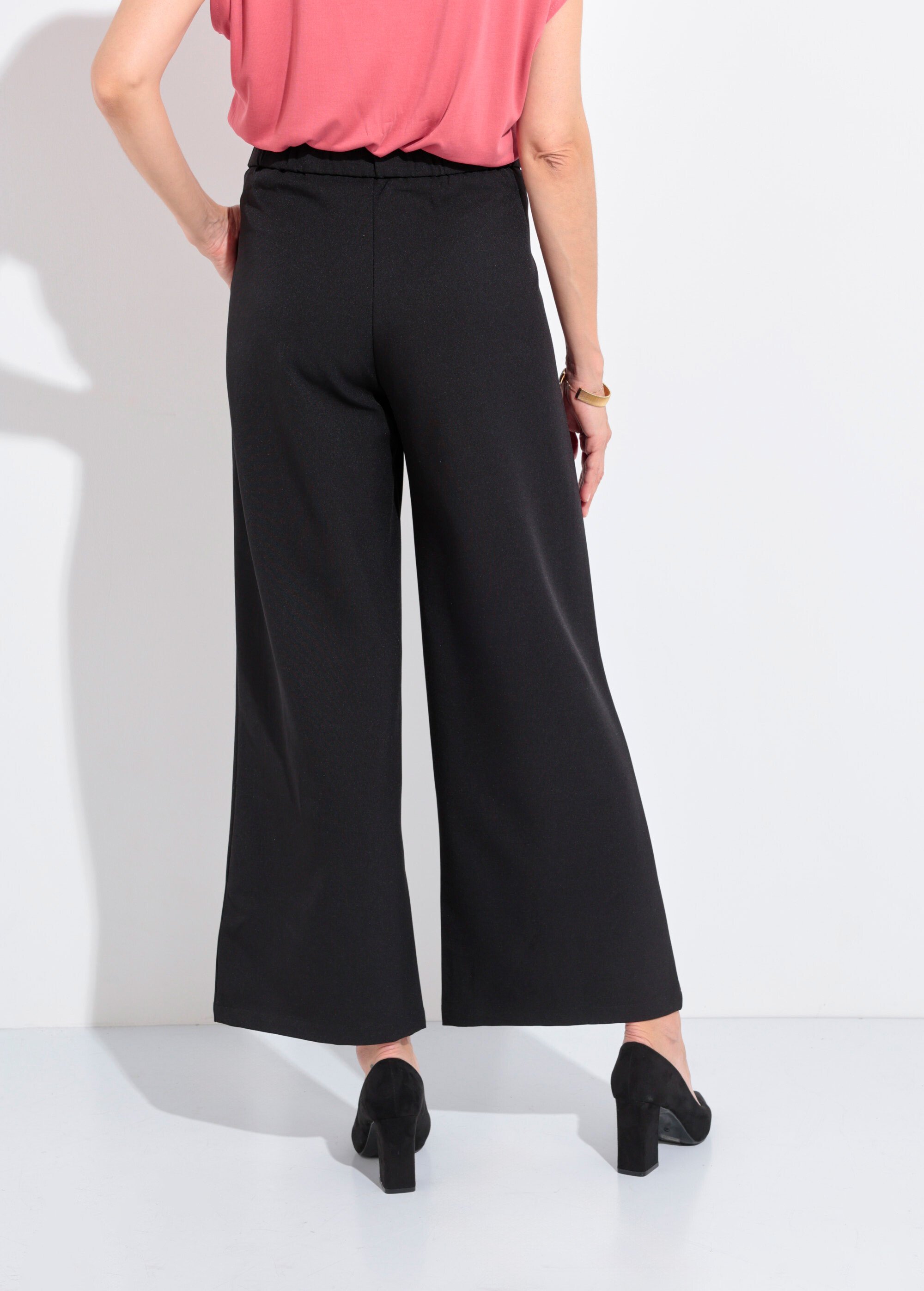 Pantalon tailleur fluide élastiqué Femme Noir JB-A7147 DO1