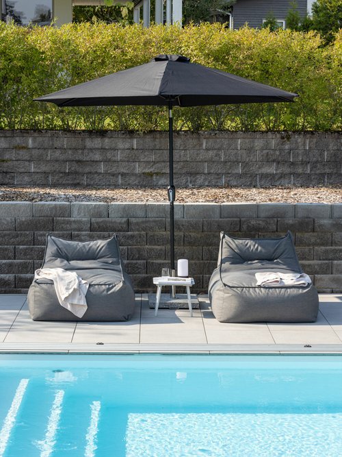 Parasol rond alu à manivelle, diam. 3m NOIR VEN-1133-333 SI2