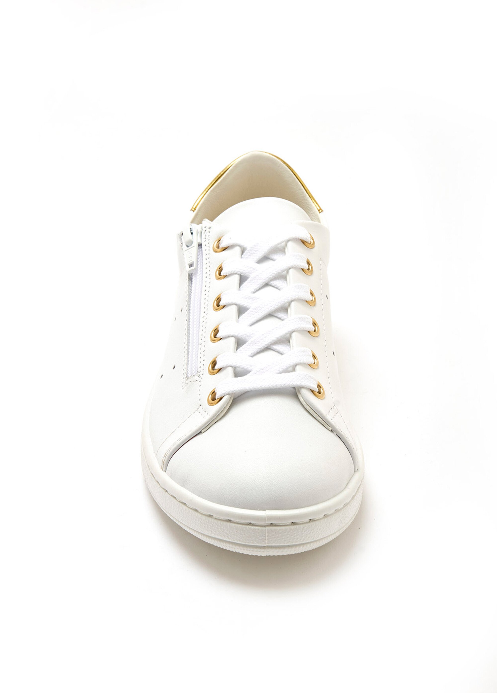 Baskets blanches cuir largeur confort Femme Blanc WORLAND FA2
