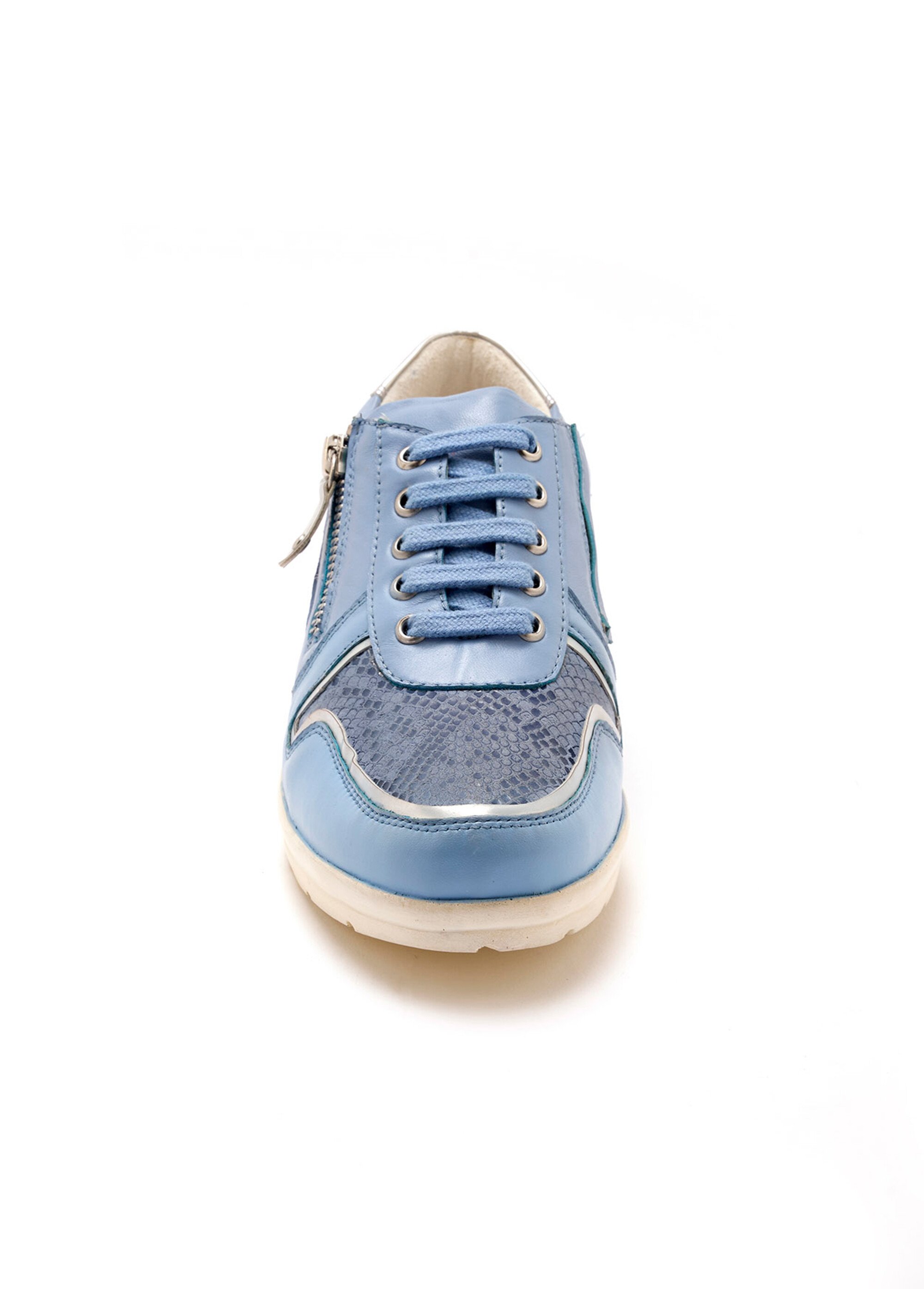 Derbies cuir largeur confort lacés et zippés Femme Bleu WEDELINE FA2
