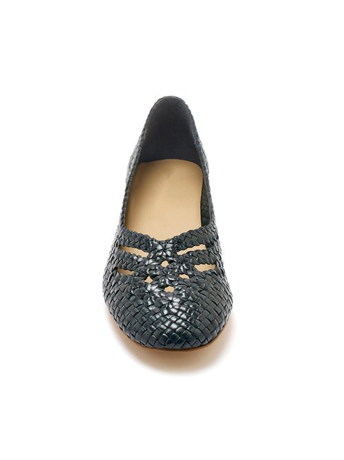 Escarpins cuir tressé largeur confort Femme Bleu WIKITA FA2