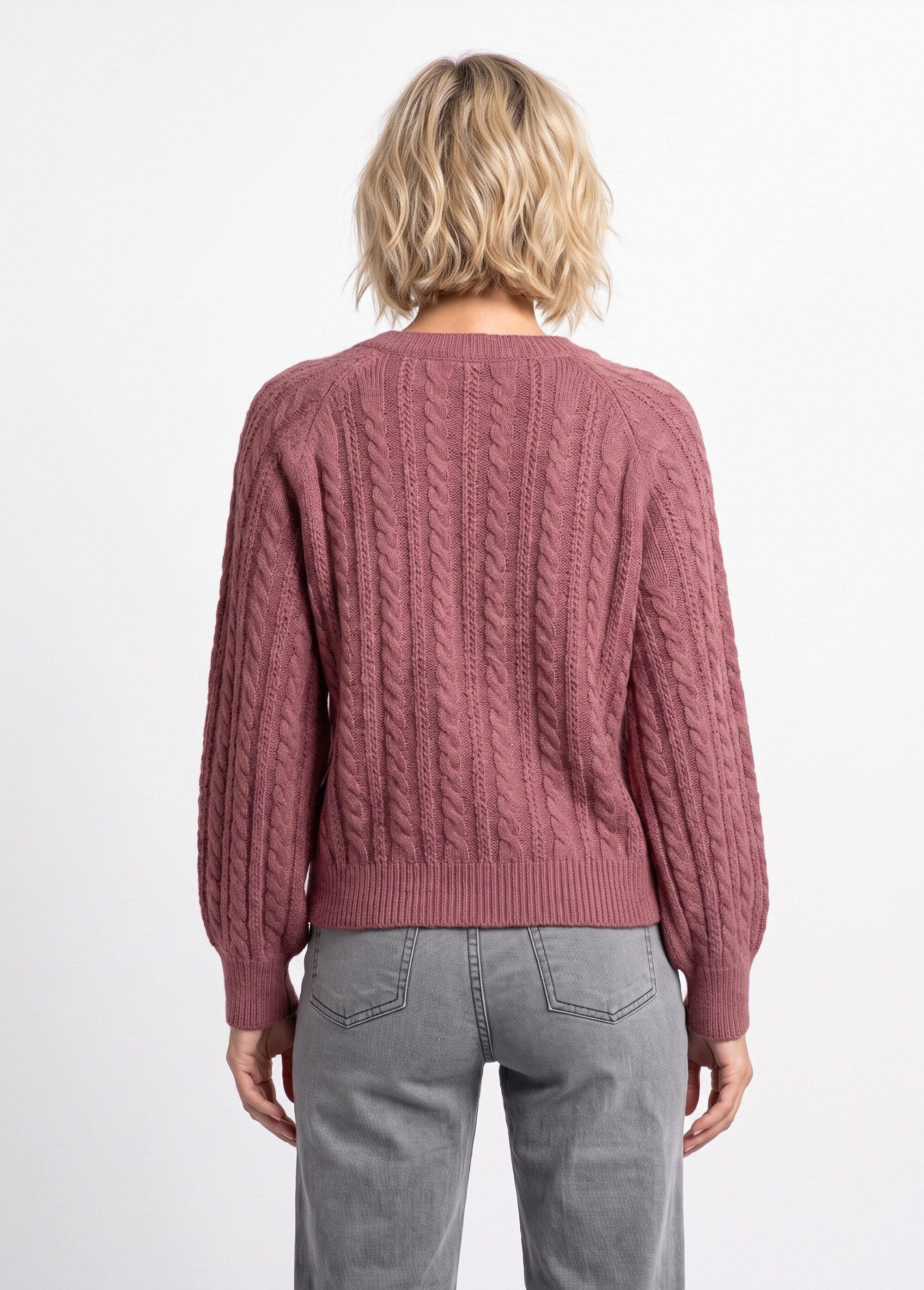 Pull doux maille irisée torsadée ajourée laine