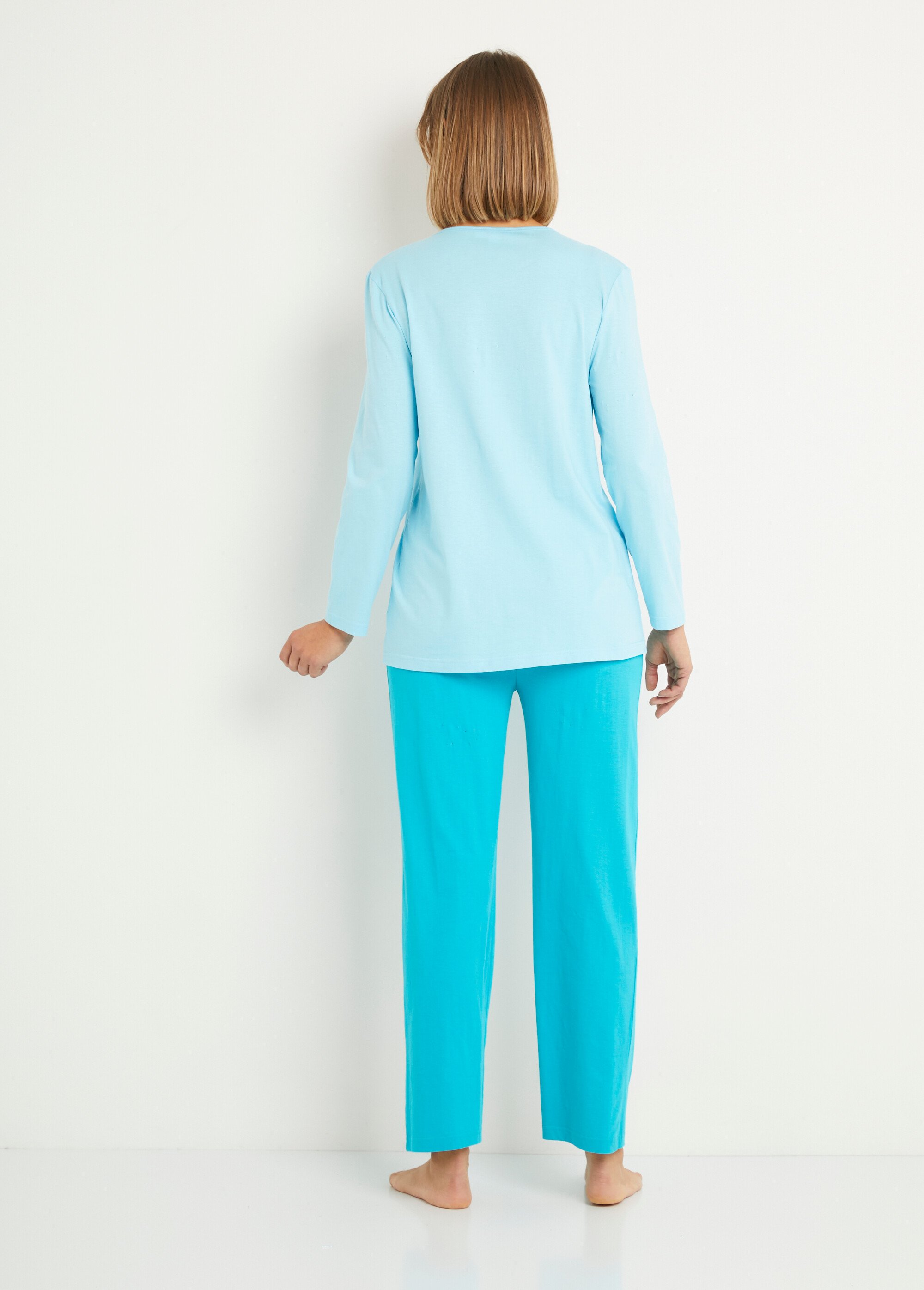 Pyjama taille élastiquée coton uni - lot de 2