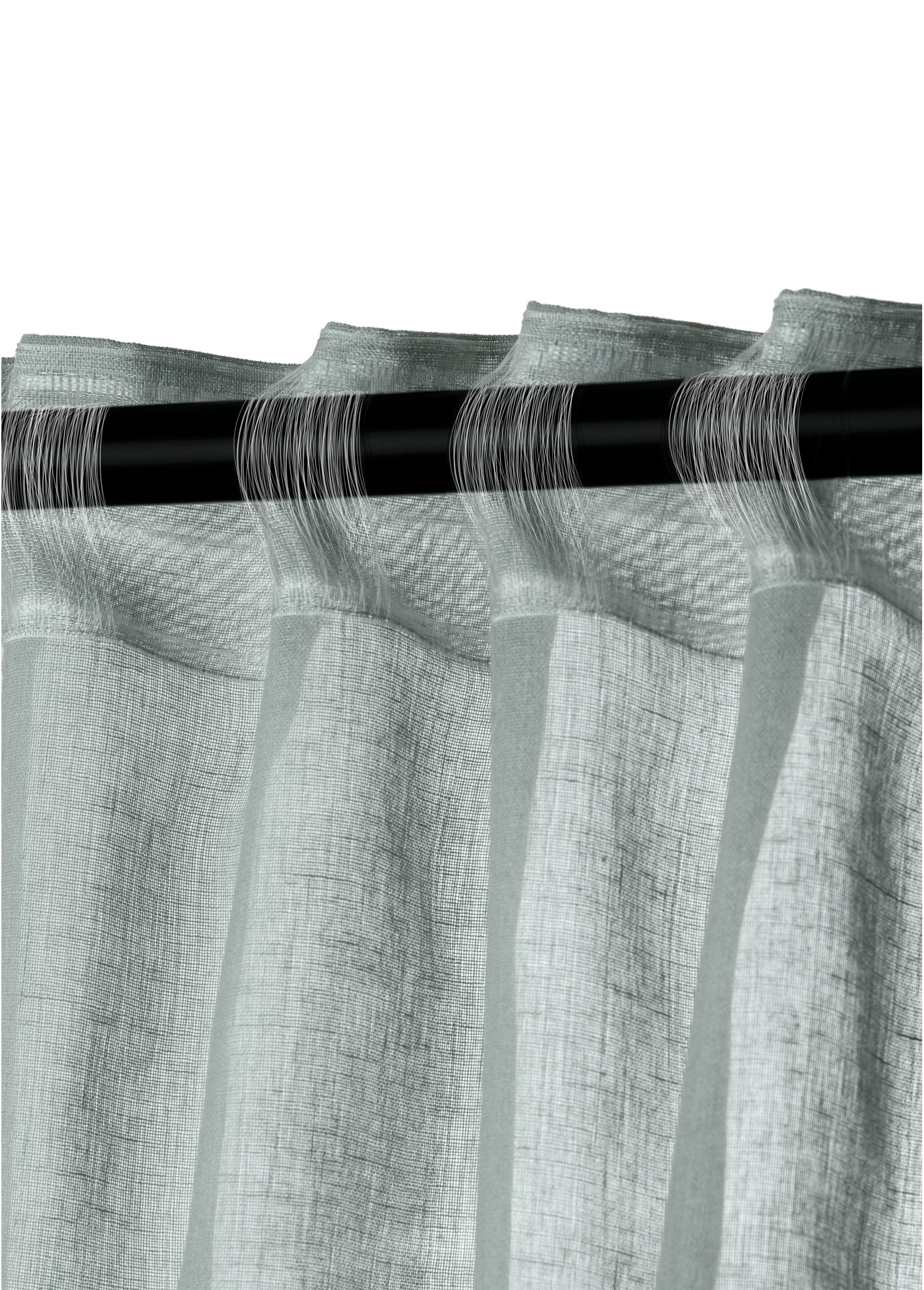 Rideau aspect naturel pour rail ou tringle Vert HOM-BRUT DE4