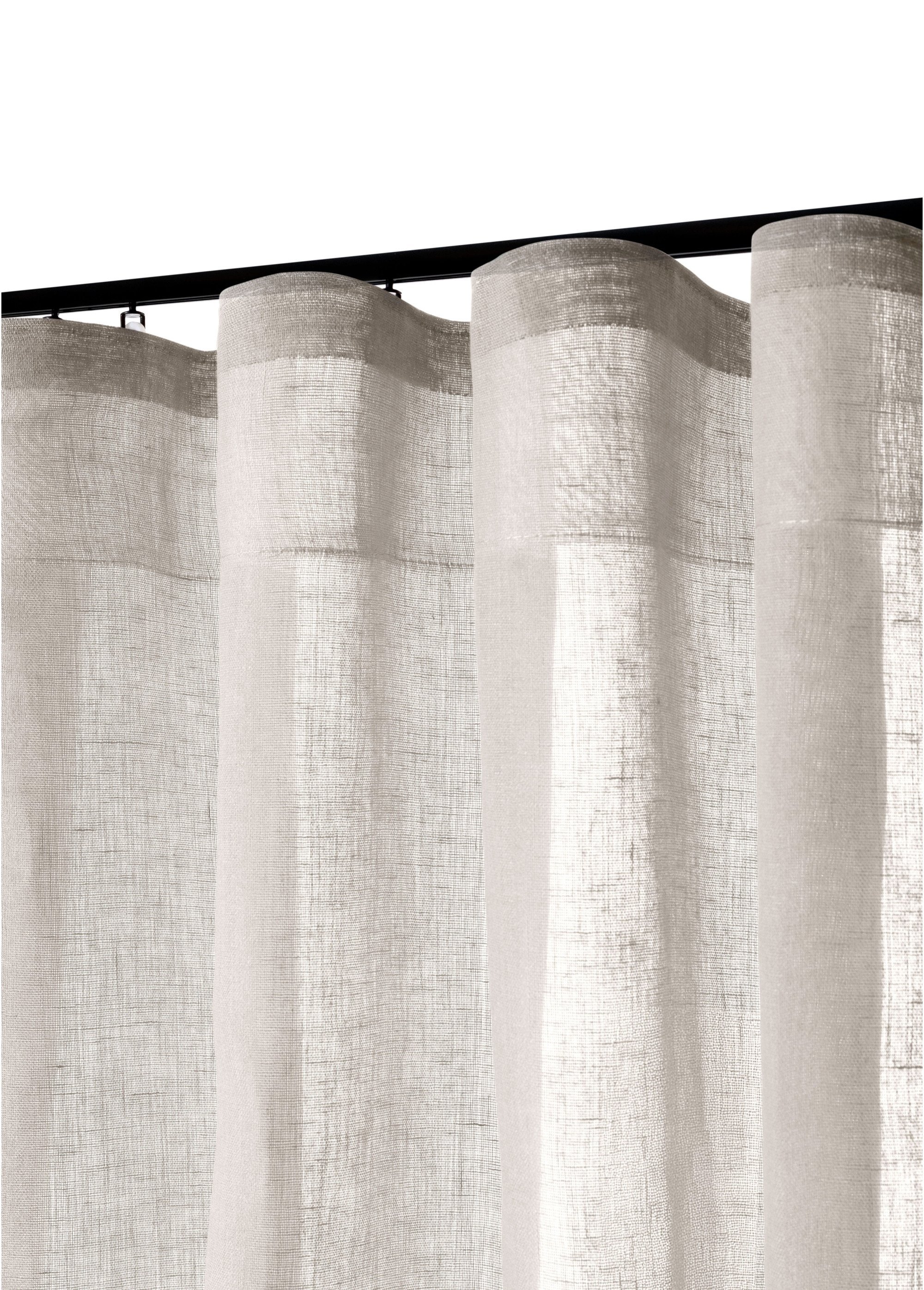 Rideau aspect naturel pour rail ou tringle Beige HOM-BRUT DE4