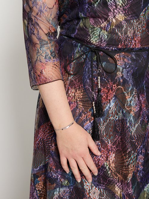 Robe maille dentelle imprimée Femme Grande Taille Violet HYPOTHESE DE3