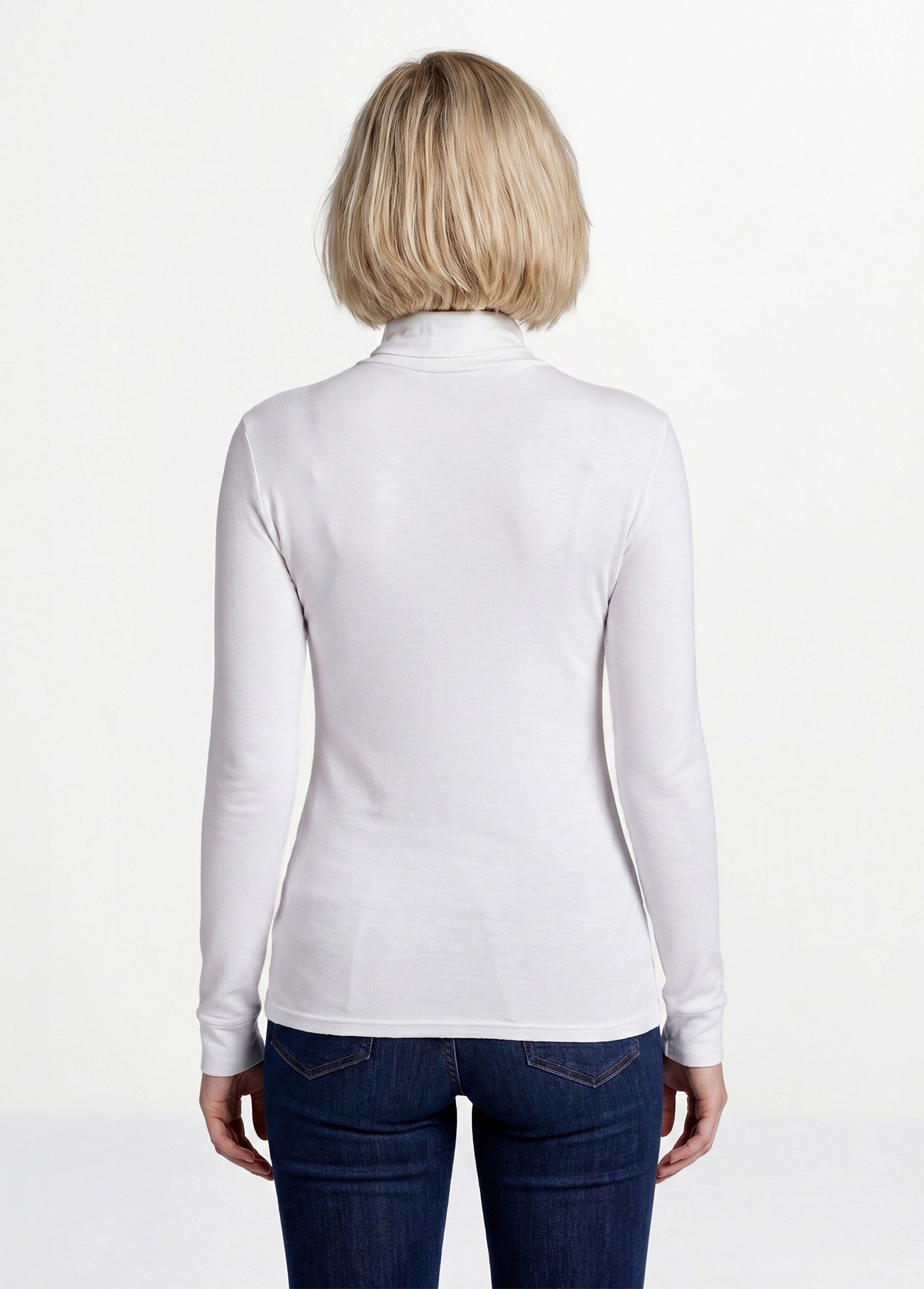 Sous-pull chaud col roulé maille interlock unie