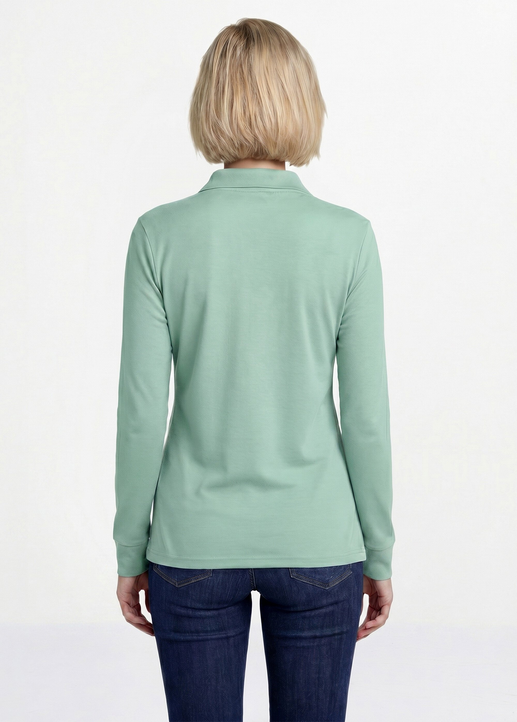 Sous-pull chaud col roulé maille interlock unie Femme Vert PULLY DO1