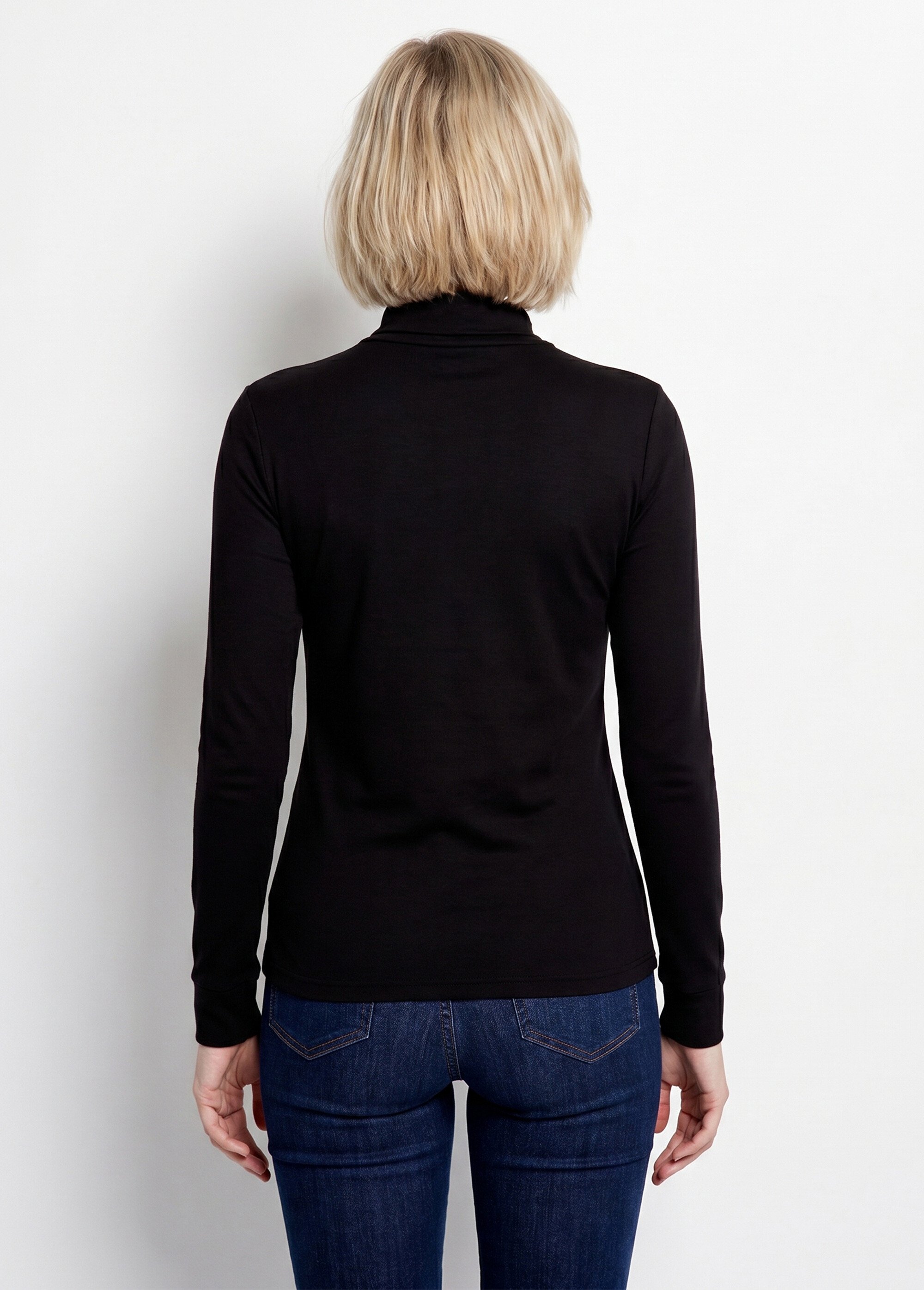 Sous-pull chaud col roulé maille interlock unie