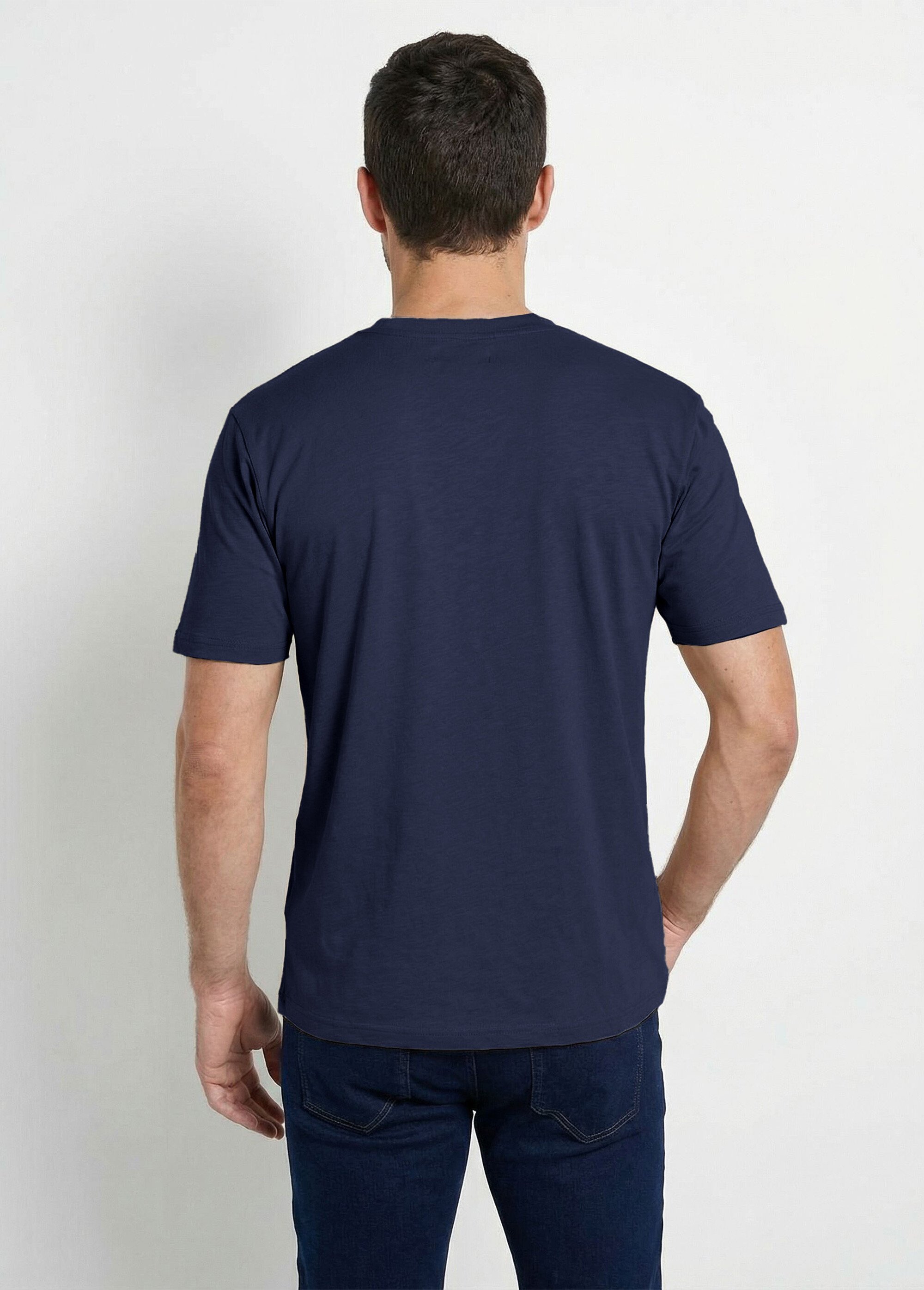 T-shirt col V manches courtes jersey uni Homme Bleu FIDELIO DO1