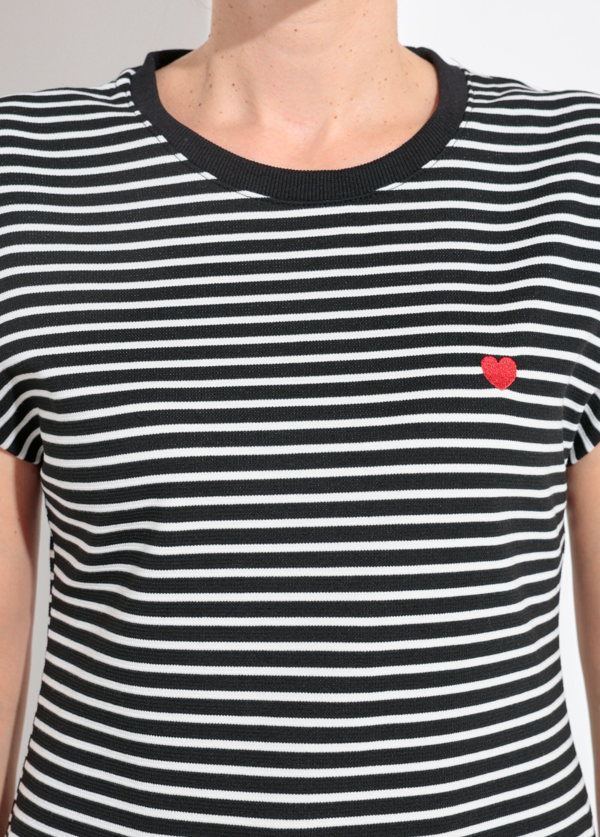 T-shirt rayé reliefé manches kimono