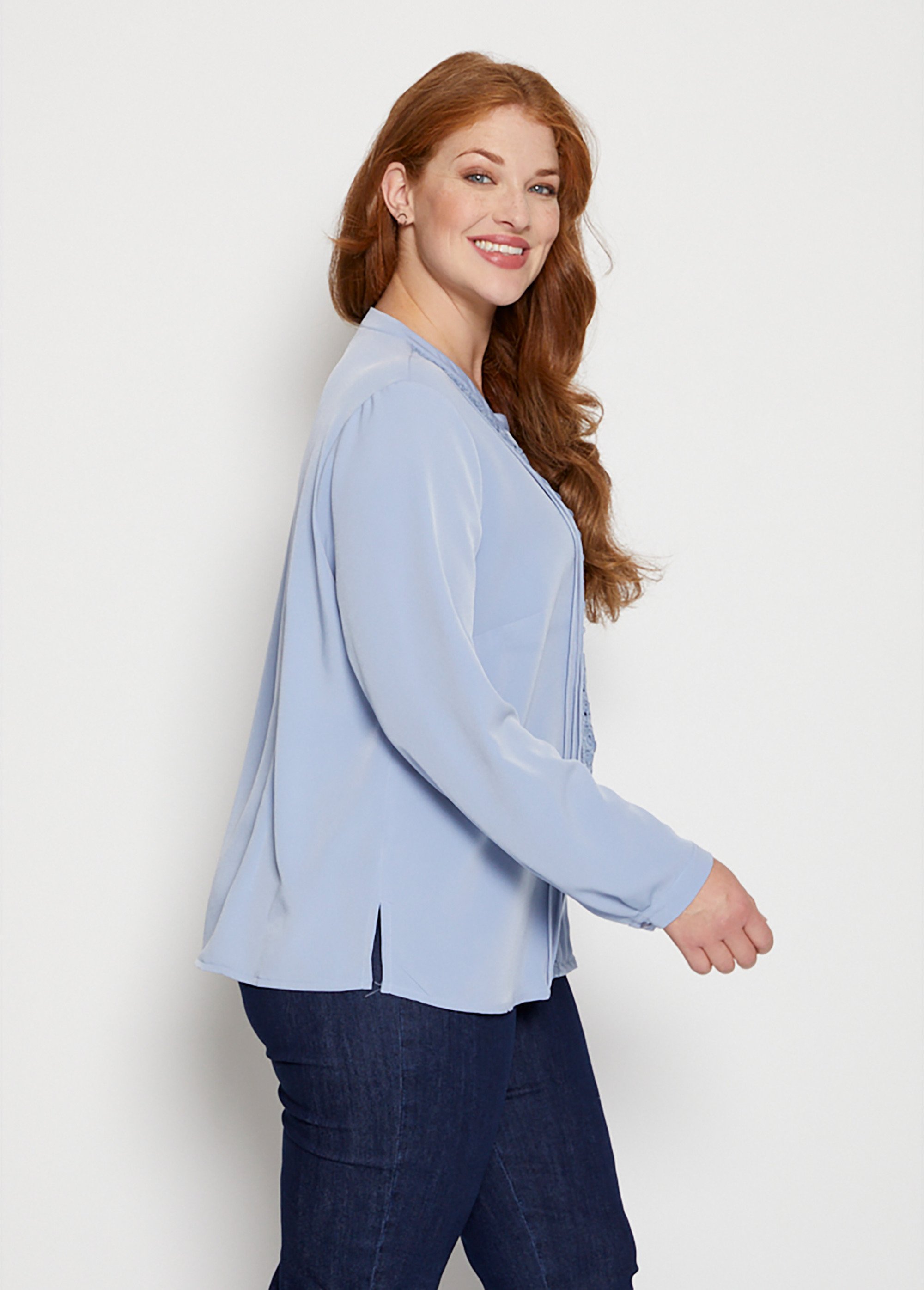 Tunique avec fantaisie dentelle Femme Grande Taille Bleu CORMORAN DR1