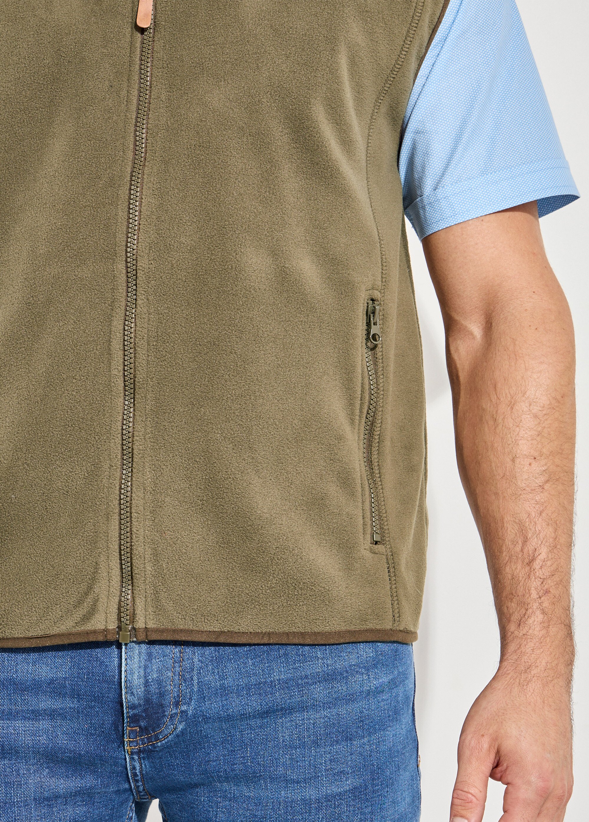 Veste polaire zippée sans manches Homme Vert FROID DE2