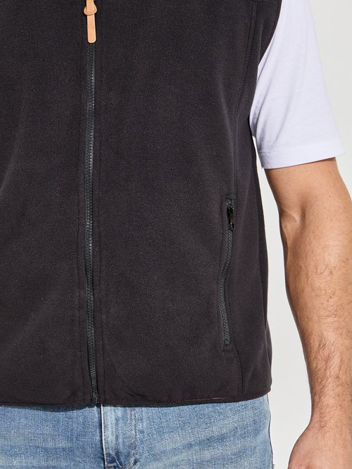 Veste polaire zippée sans manches Homme Noir FROID DE2