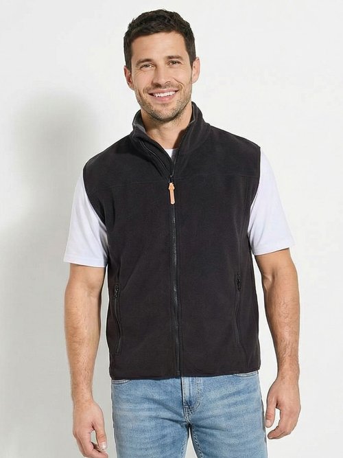 Veste polaire zippée sans manches Homme Noir FROID FA1