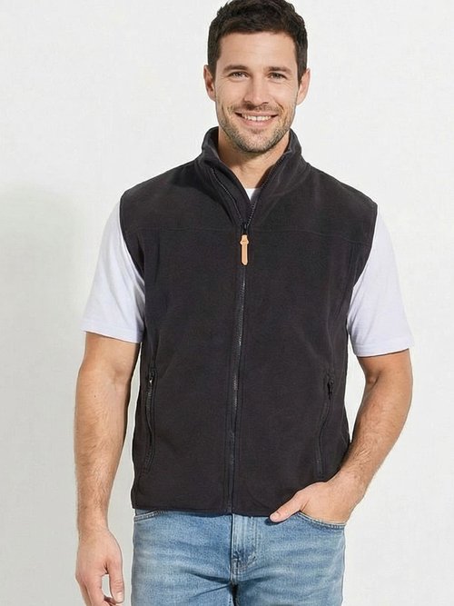 Veste polaire zippée sans manches Homme Noir FROID MV1