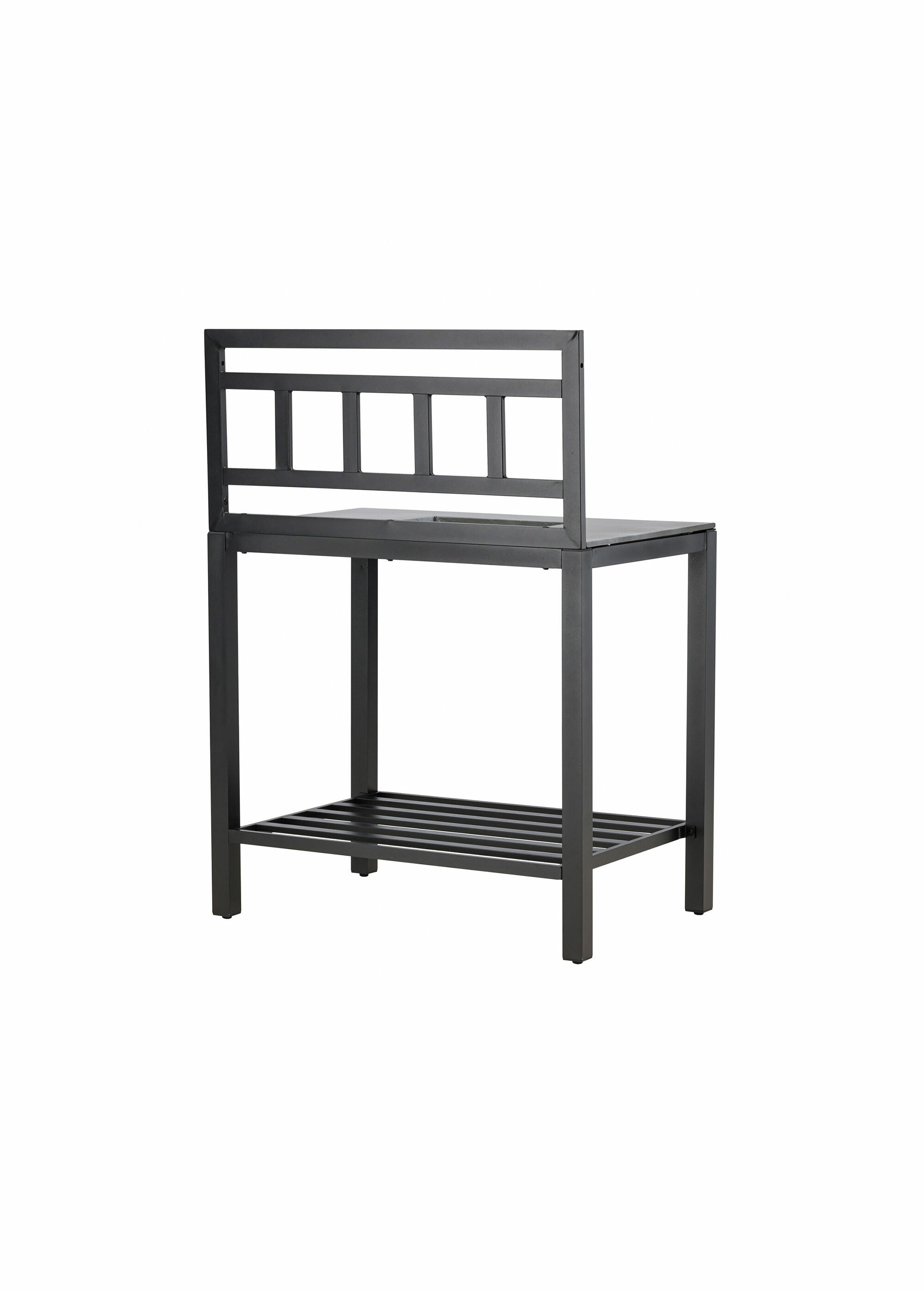 Banc de cuisine aluminium, dessus pierre