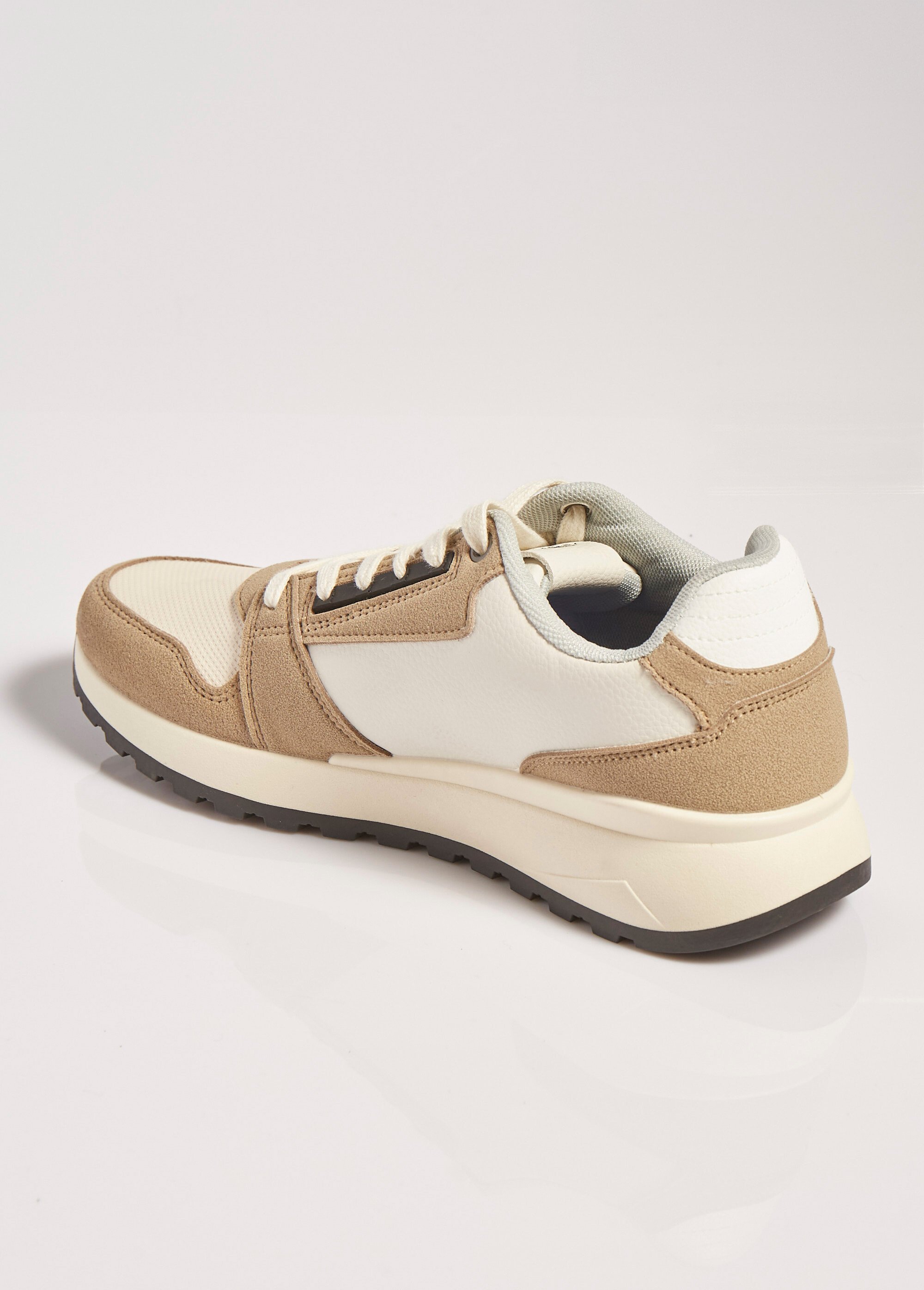 Baskets à lacets, inspiration vintage Homme Beige ELODSE011 DO1